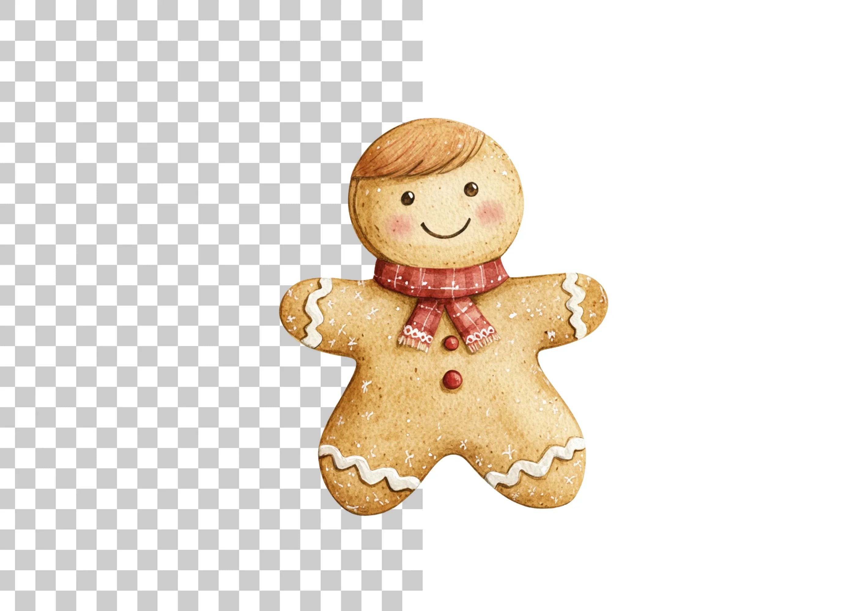 Gingerbread Man with Scarf Clipart Bundle