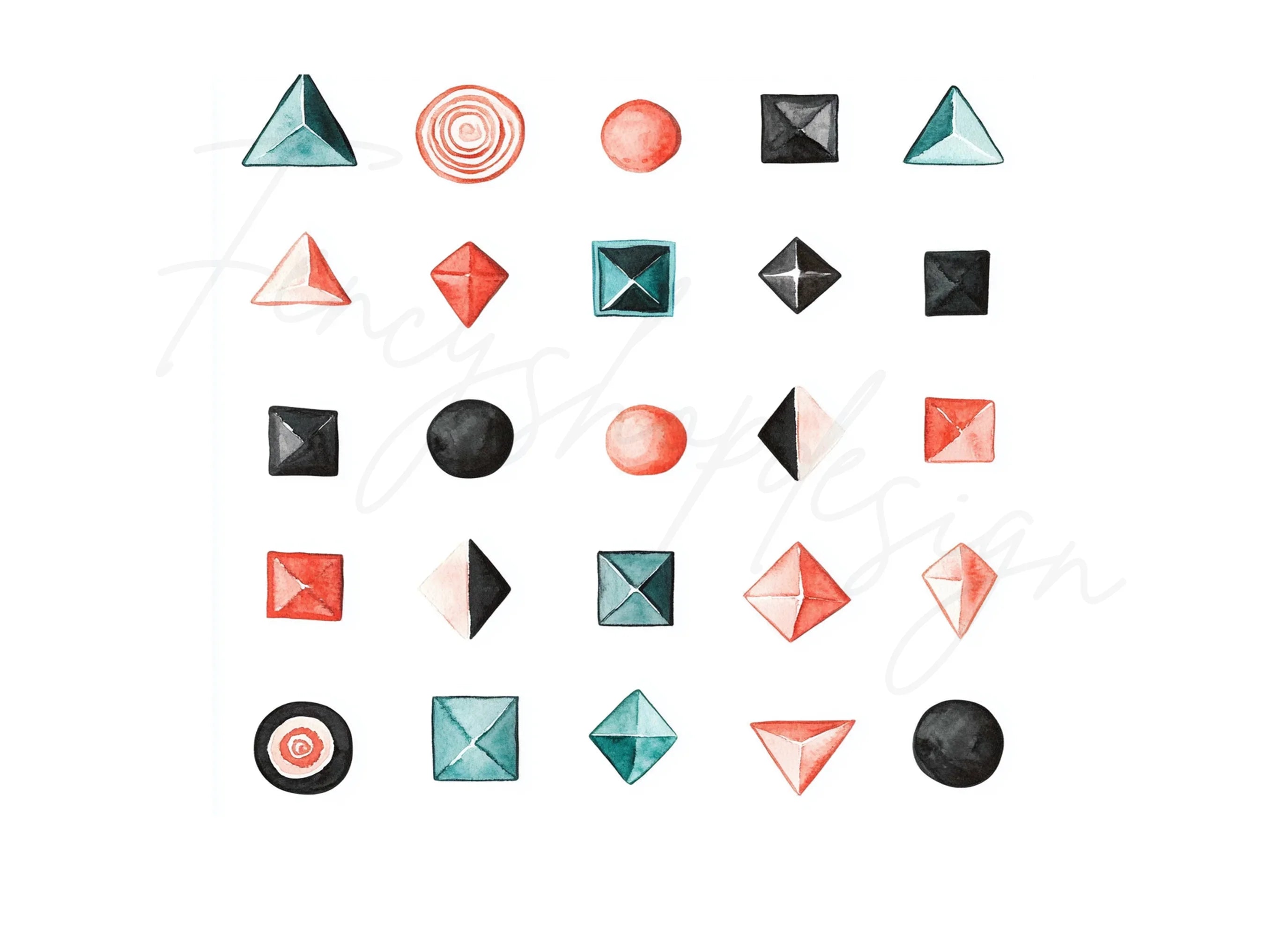 Abstract Geometric Shapes Clipart Bundle