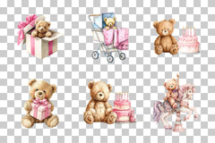 Pink Teddy Bear Clipart Bundle - CraftNest - Digital Crafting and Art