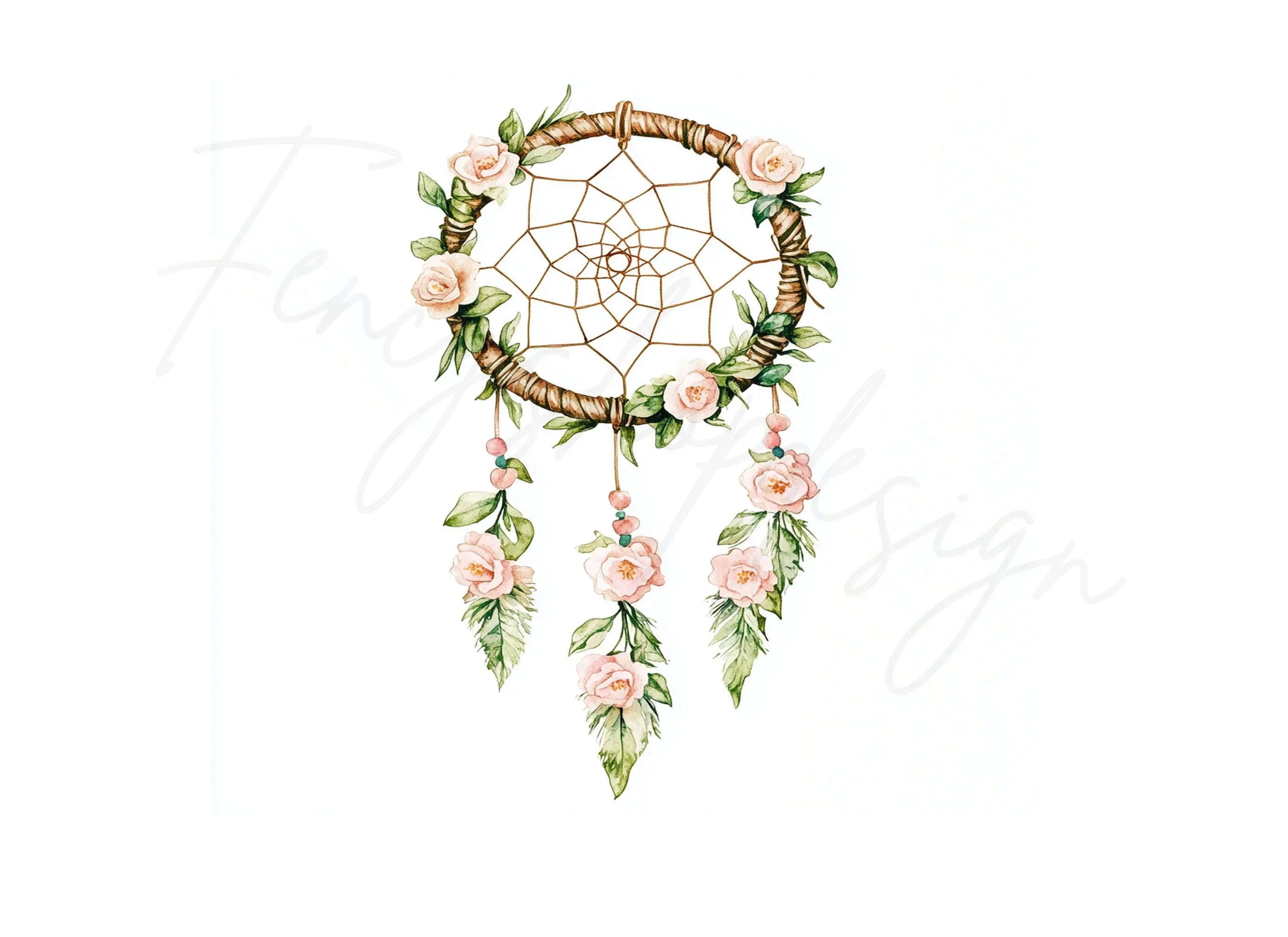Floral Dreamcatcher Clipart Bundle