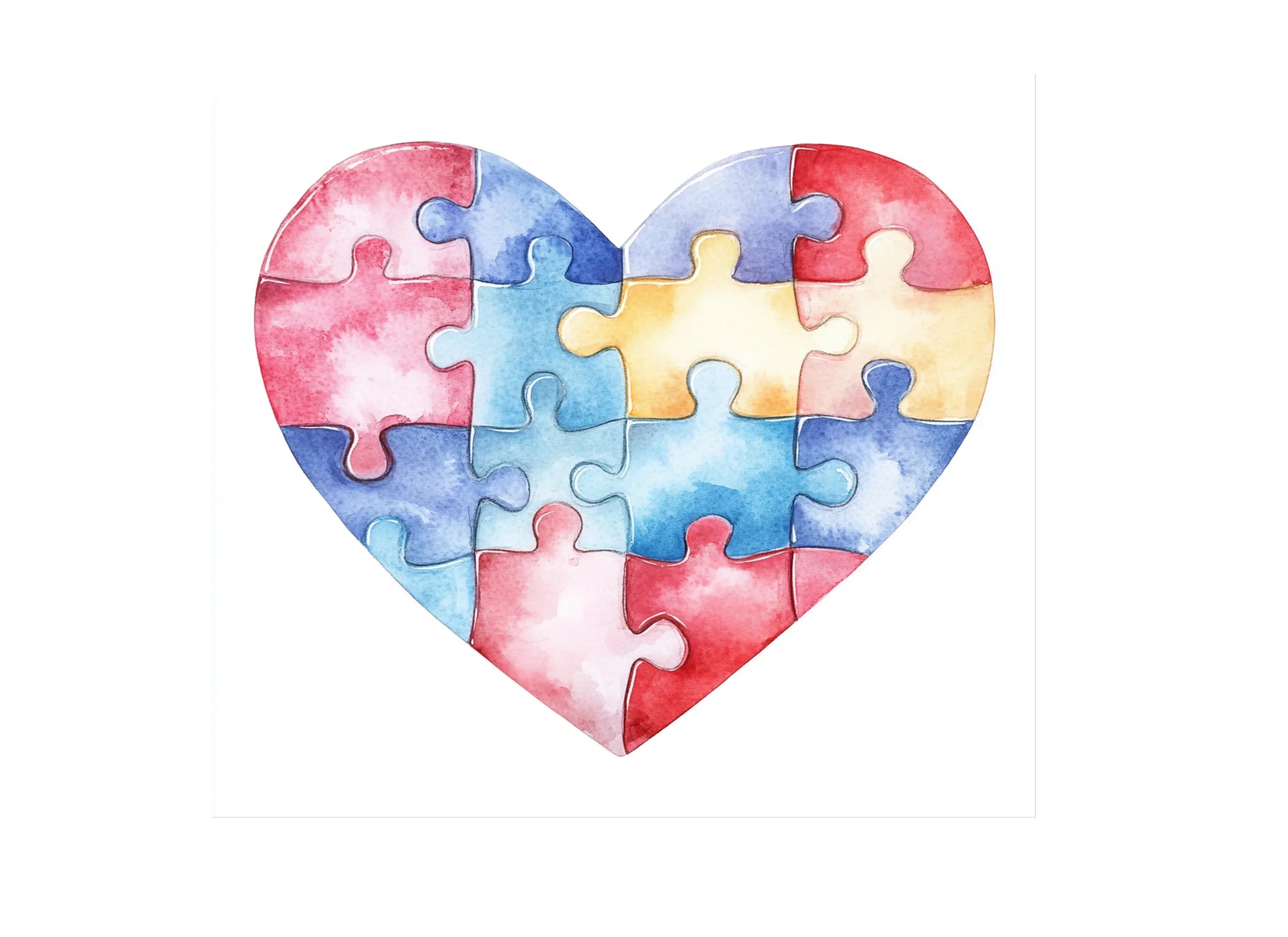 Autism Puzzle Heart Clipart Bundle