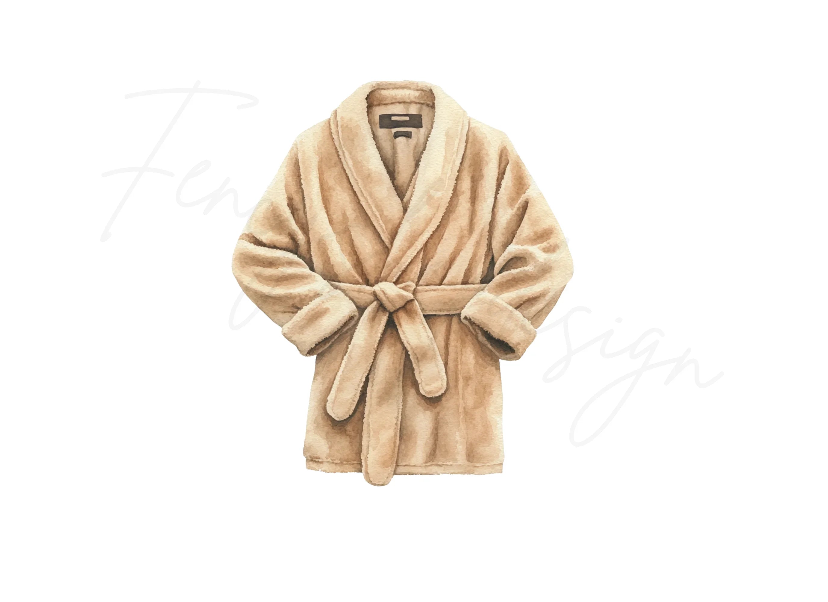Cozy Beige Bathrobe Clipart Bundle
