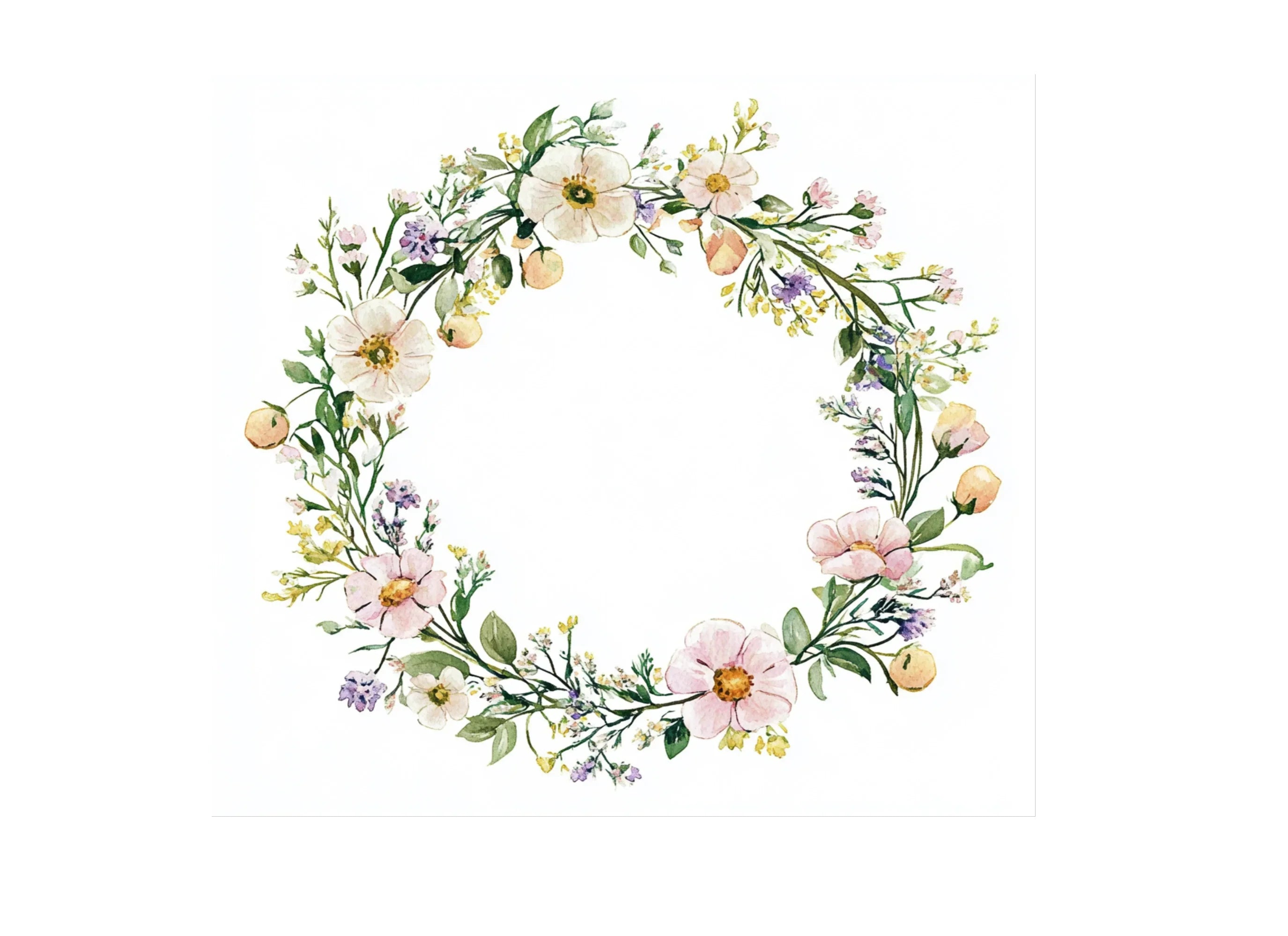 Pastel Floral Wreaths Clipart Bundle