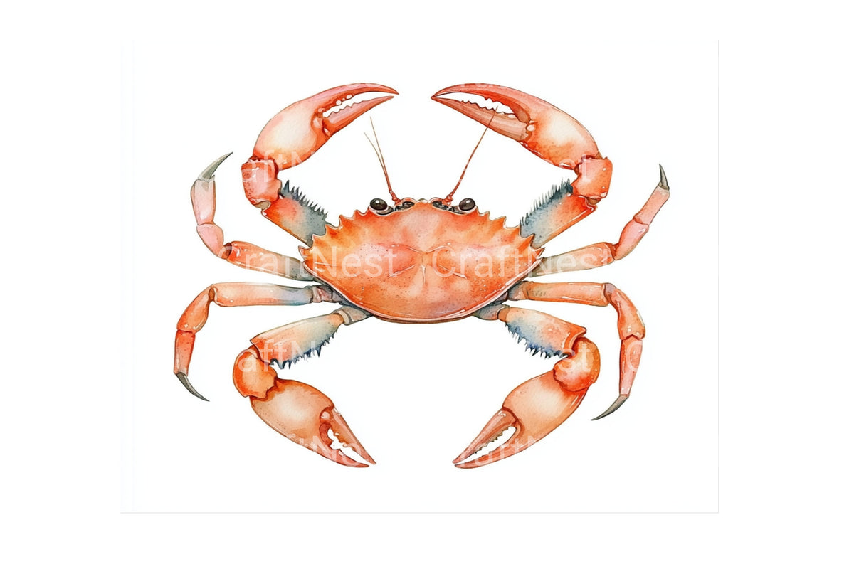 Red Crab Marine Clipart Bundle