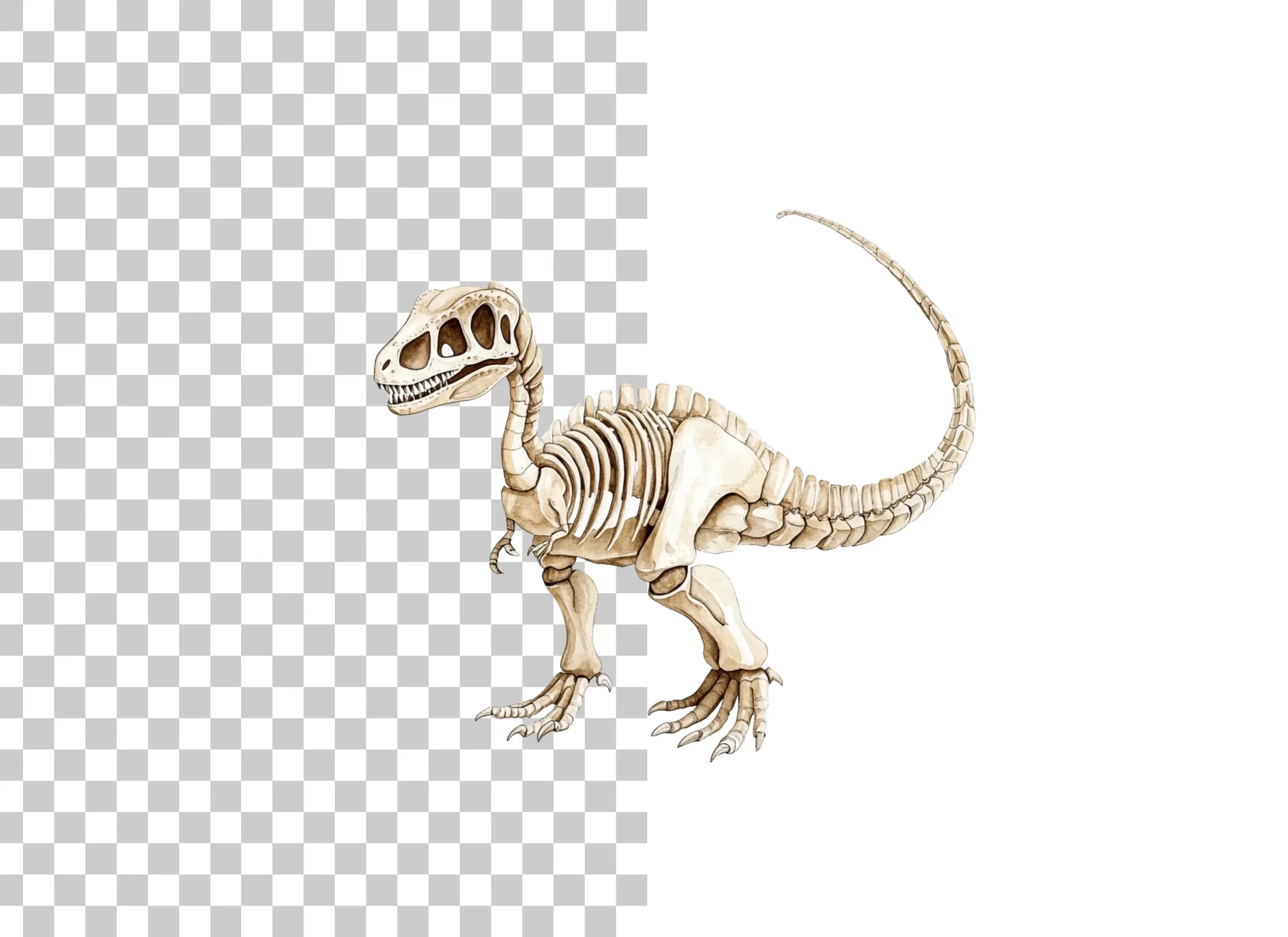 Dinosaur Skeleton Clipart Bundle
