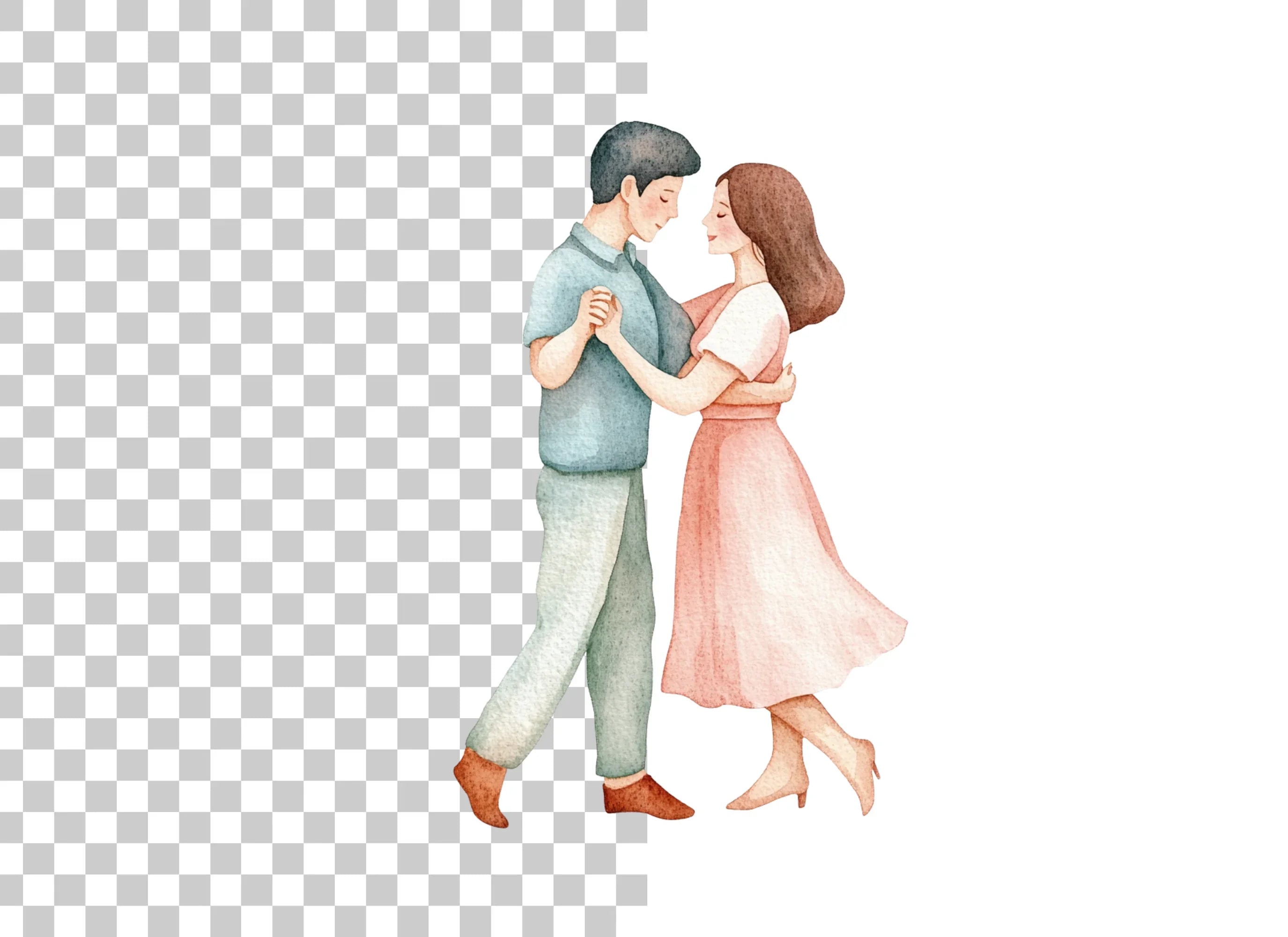 Romantic Couple Dancing Clipart Bundle