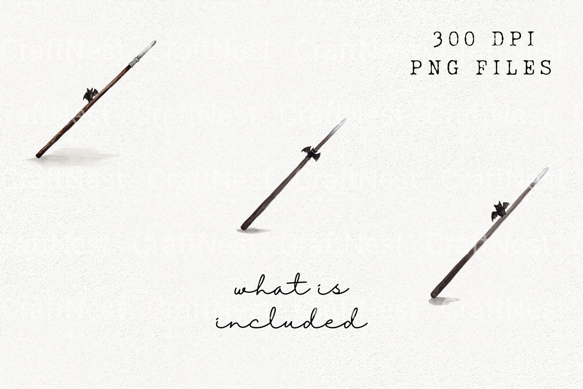 Medieval Halberd Weapon Clipart Bundle