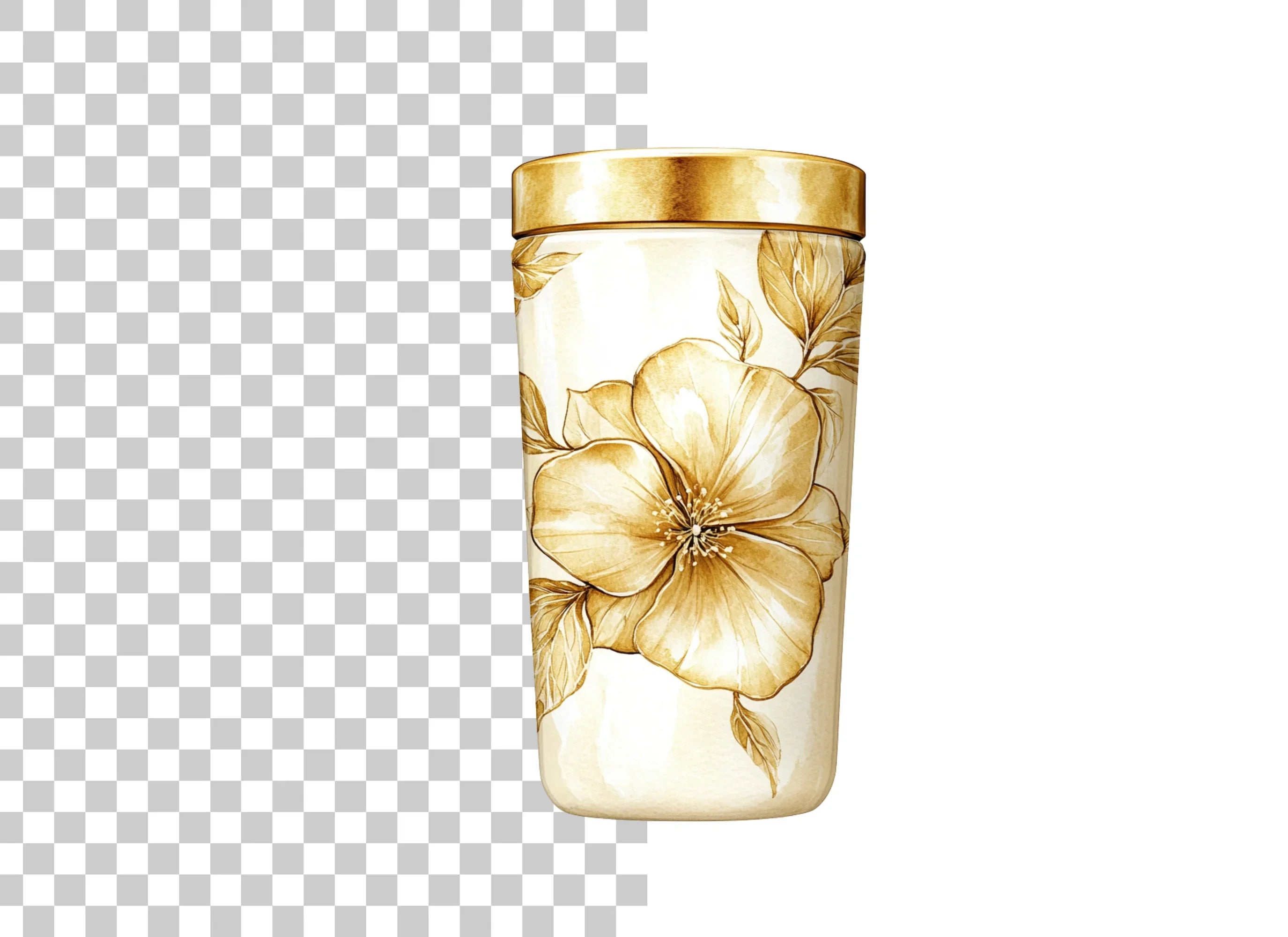 Vintage Sepia Floral Tumbler Clipart Bundle