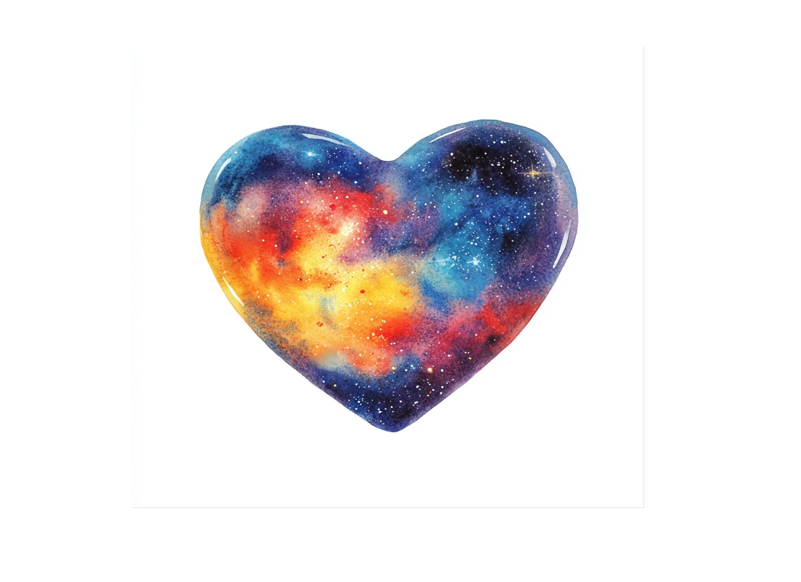 Cosmic Galaxy Heart Clipart Bundle