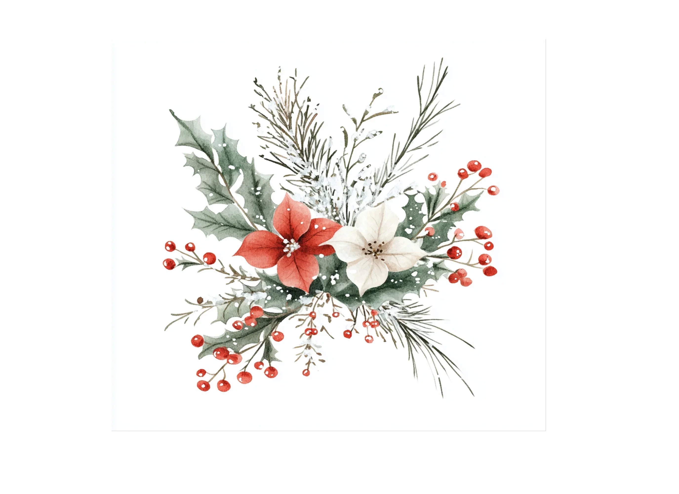 Christmas Floral Clipart Bundle