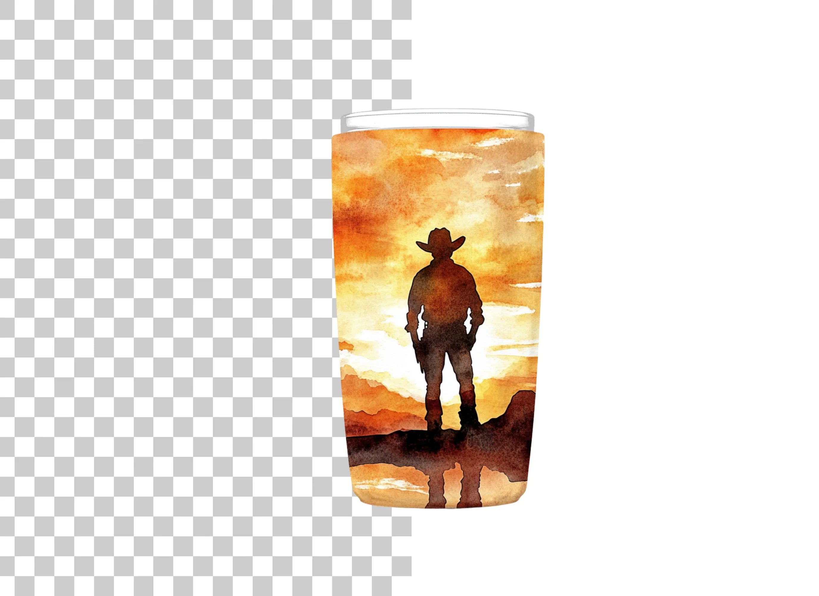 Cowboy Sunset Tumbler Clipart Bundle
