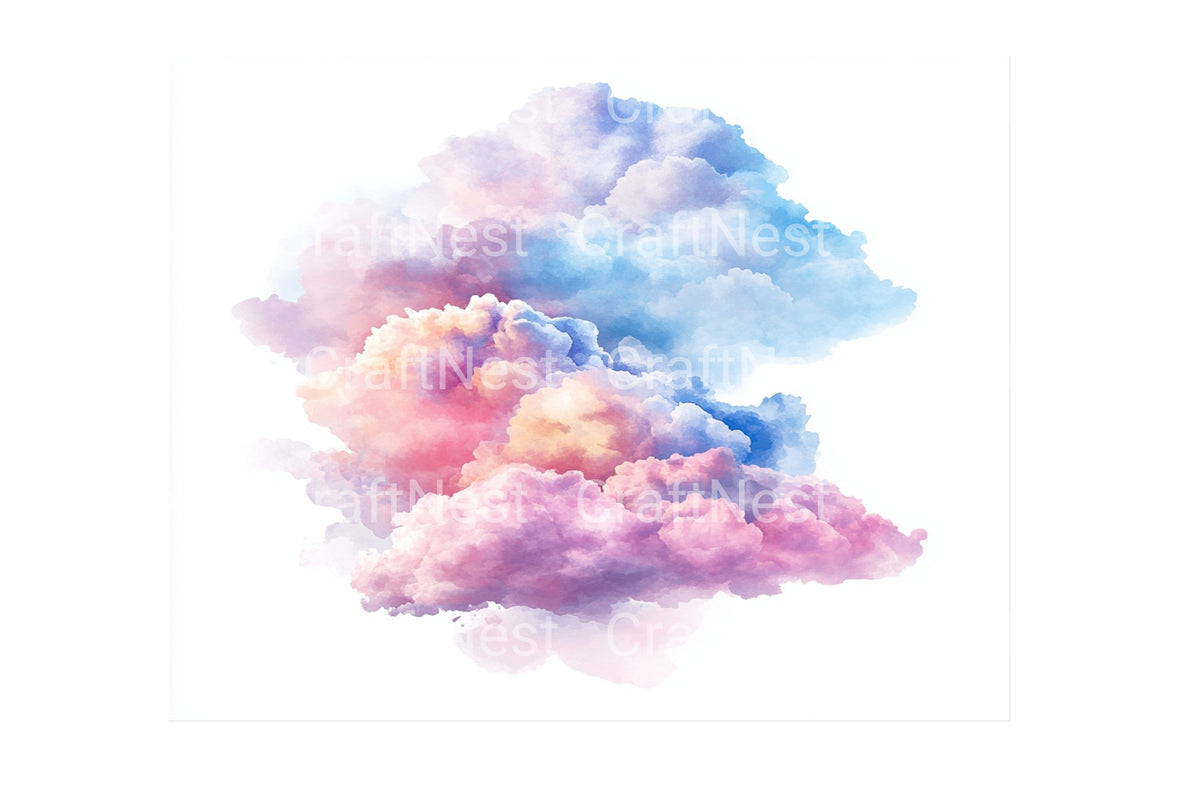 Pastel Cloud Clipart Bundle