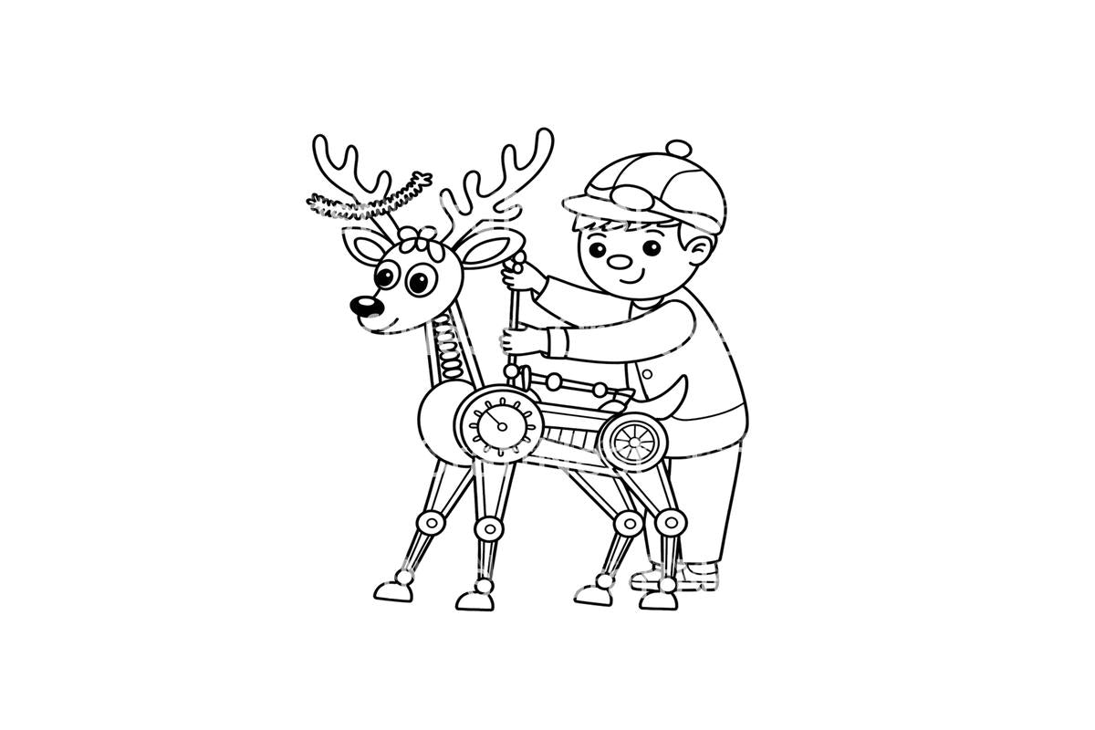 Steampunk Reindeer Adventure Coloring Books