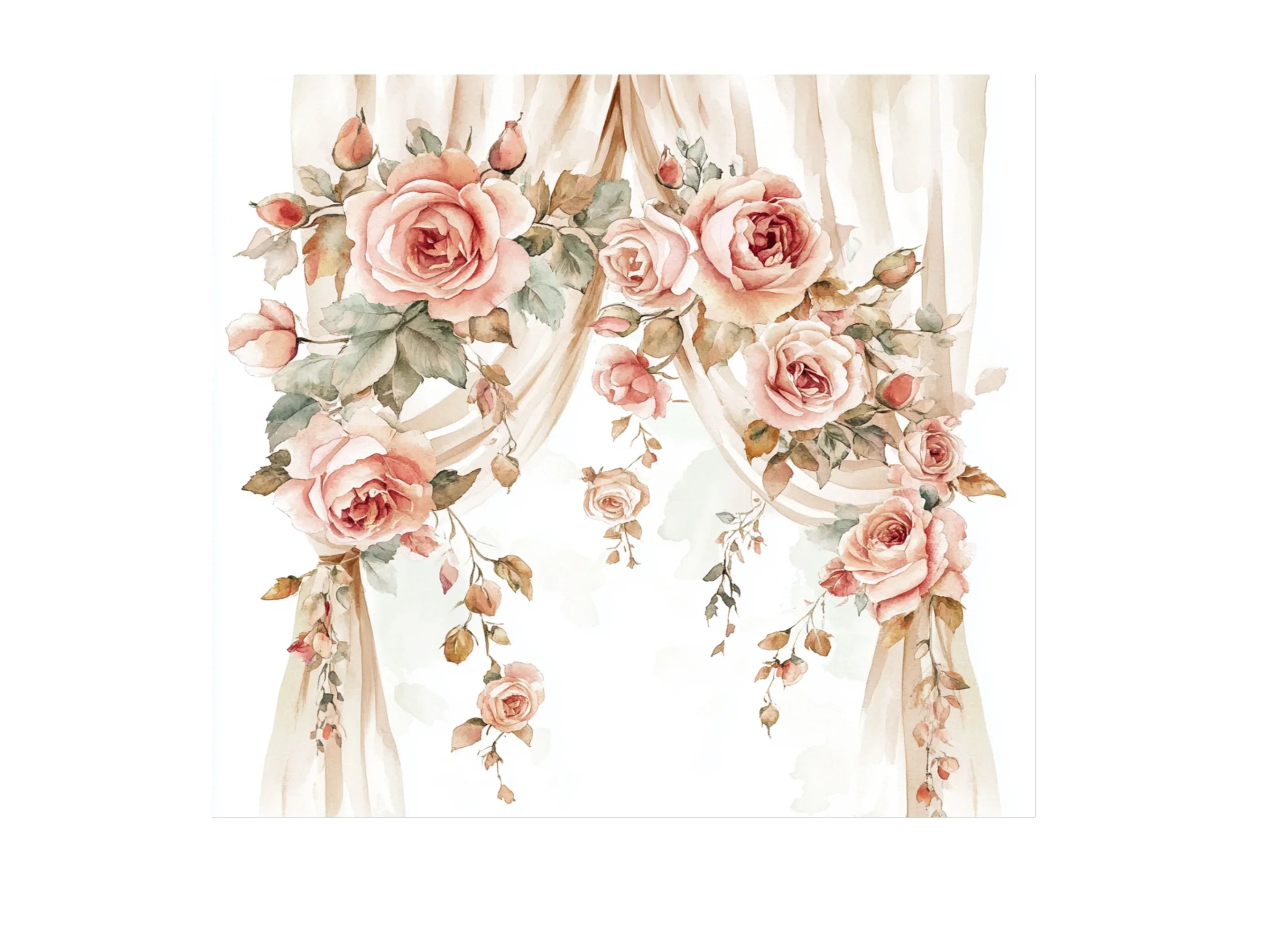 Floral Drapes Clipart Bundle
