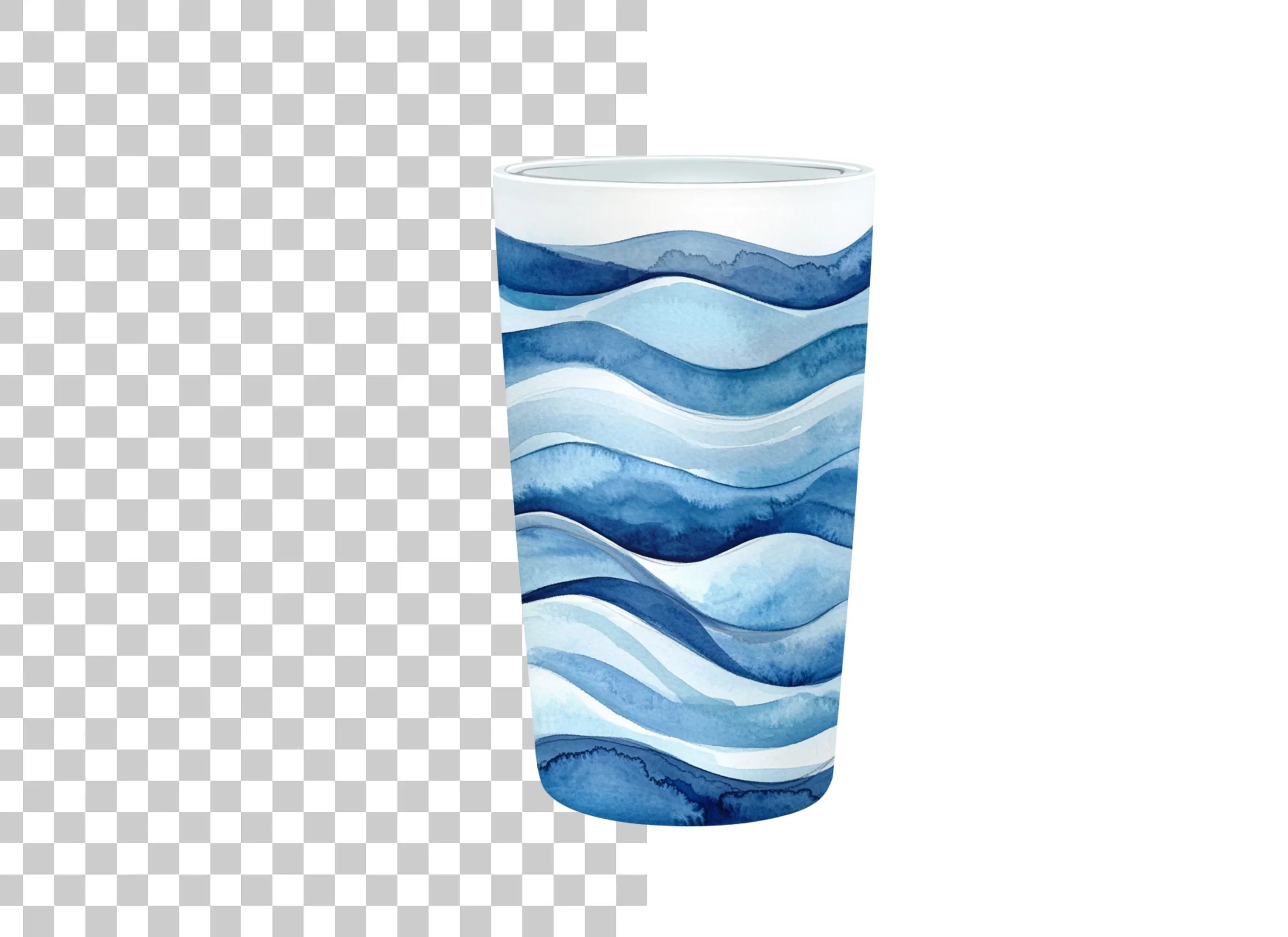 Blue Waves Tumbler Clipart Bundle