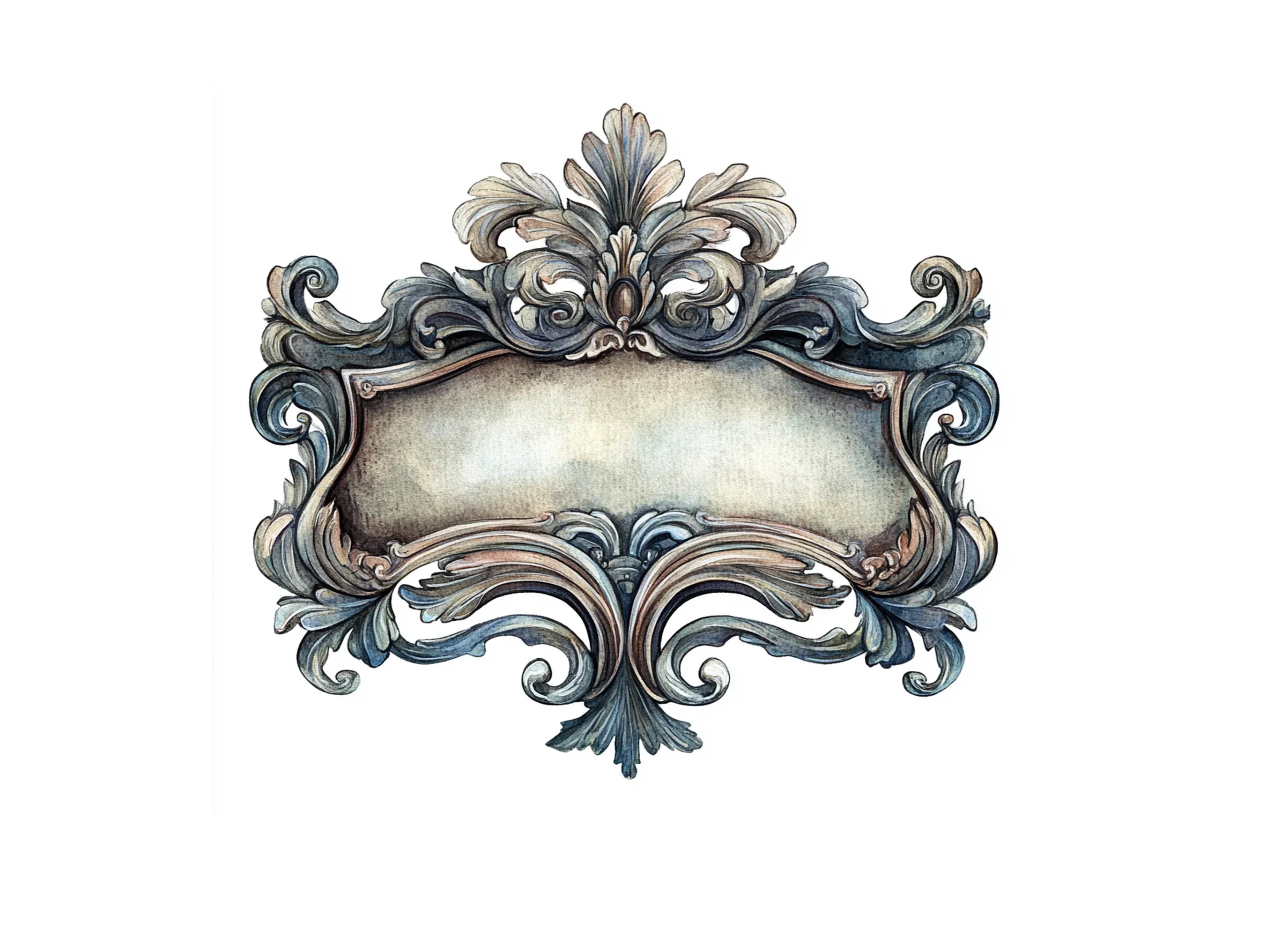 Ornate Baroque Frame Clipart Bundle