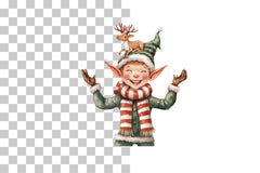 Festive Christmas Elf Reindeer Clipart Bundle - CraftNest - Digital Crafting and Art