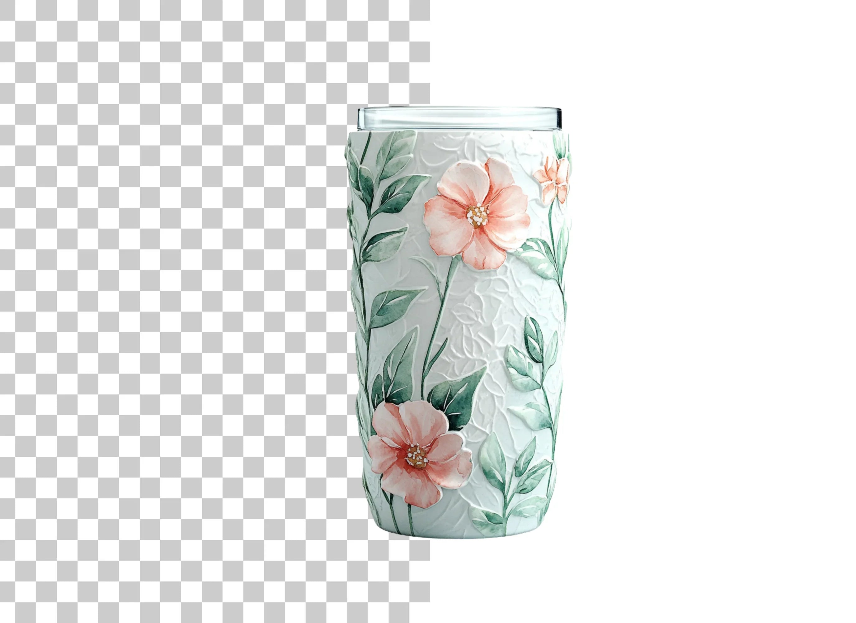 Floral Embossed Tumbler Clipart Bundle