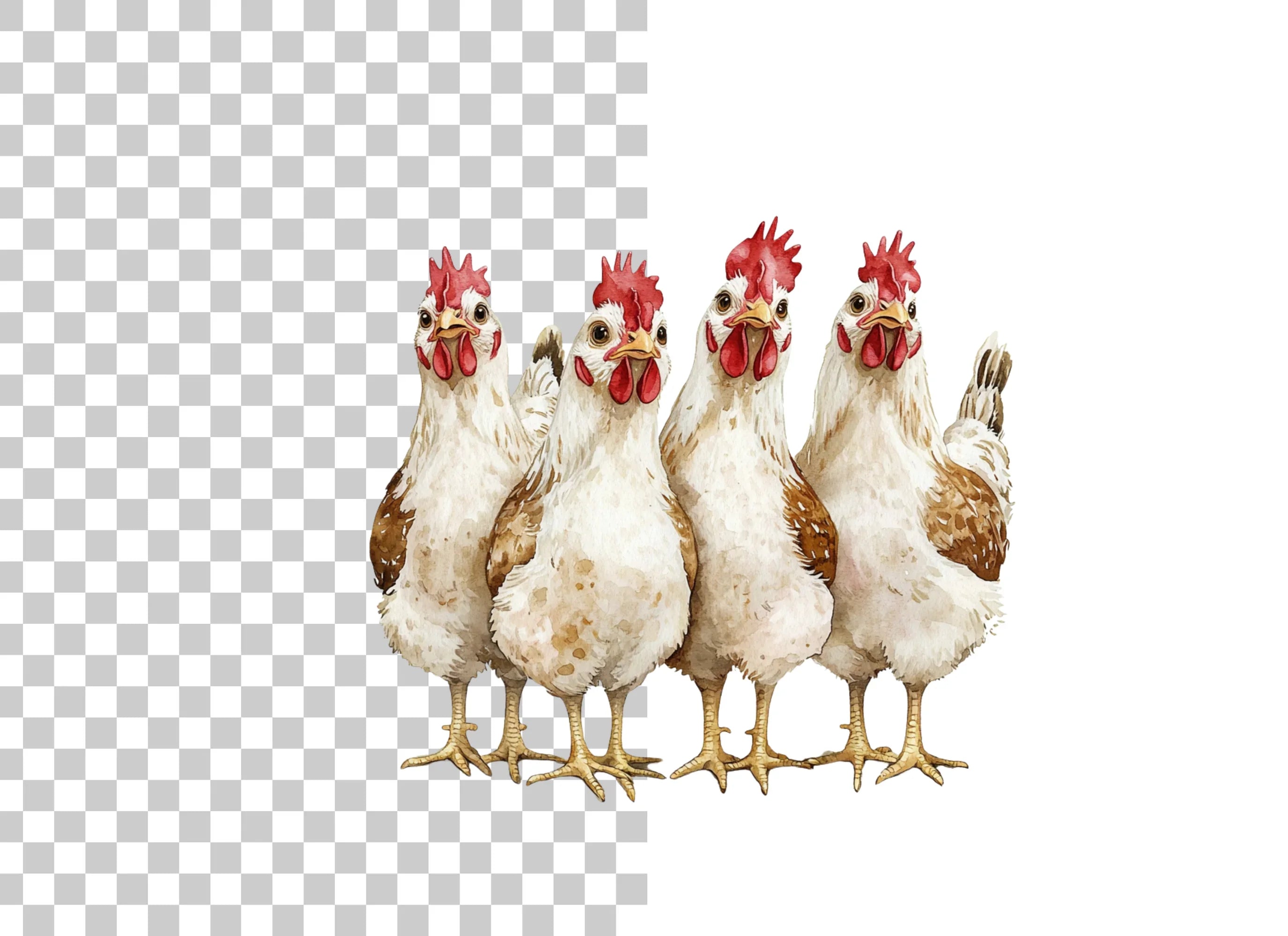 Rustic Farmhouse Hens Clipart Bundle