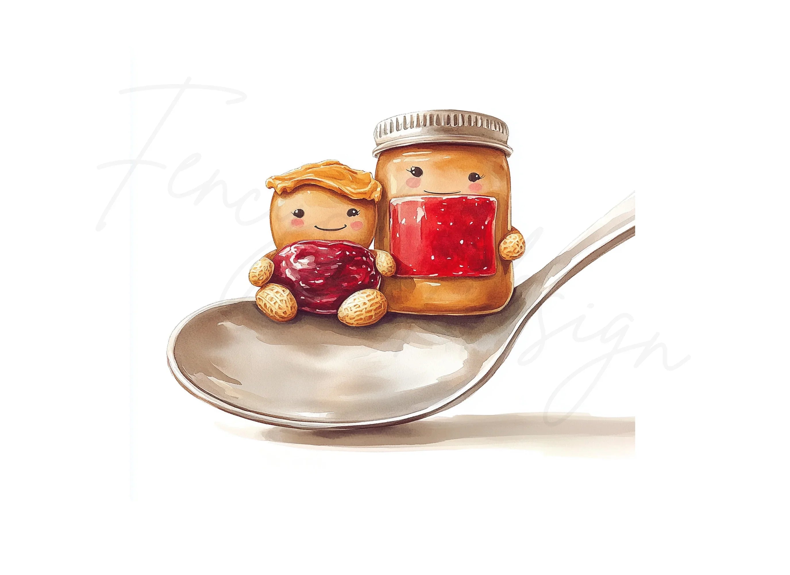 Peanut Butter and Jelly Spoon Clipart Bundle