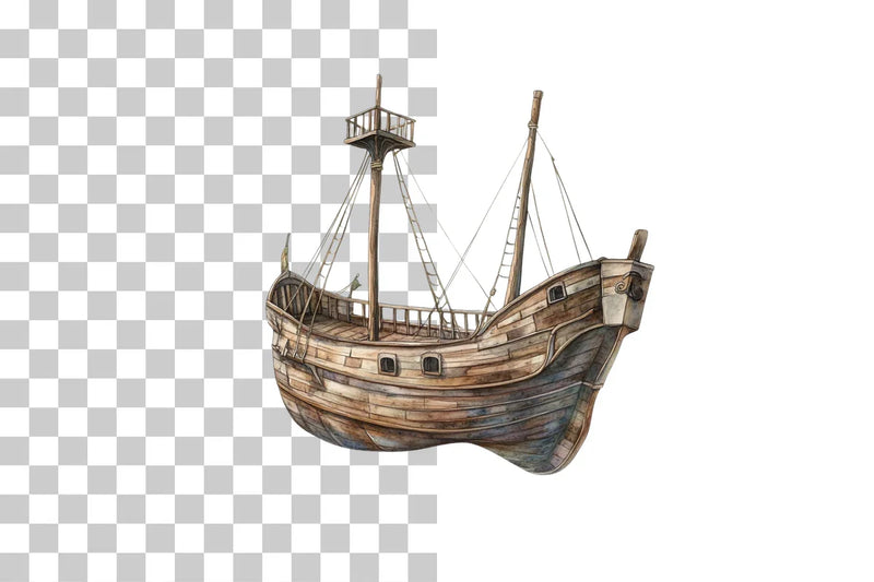 Pirate Ship Nautical Scene Clipart Bundle - CraftNest - Digital Crafting and Art