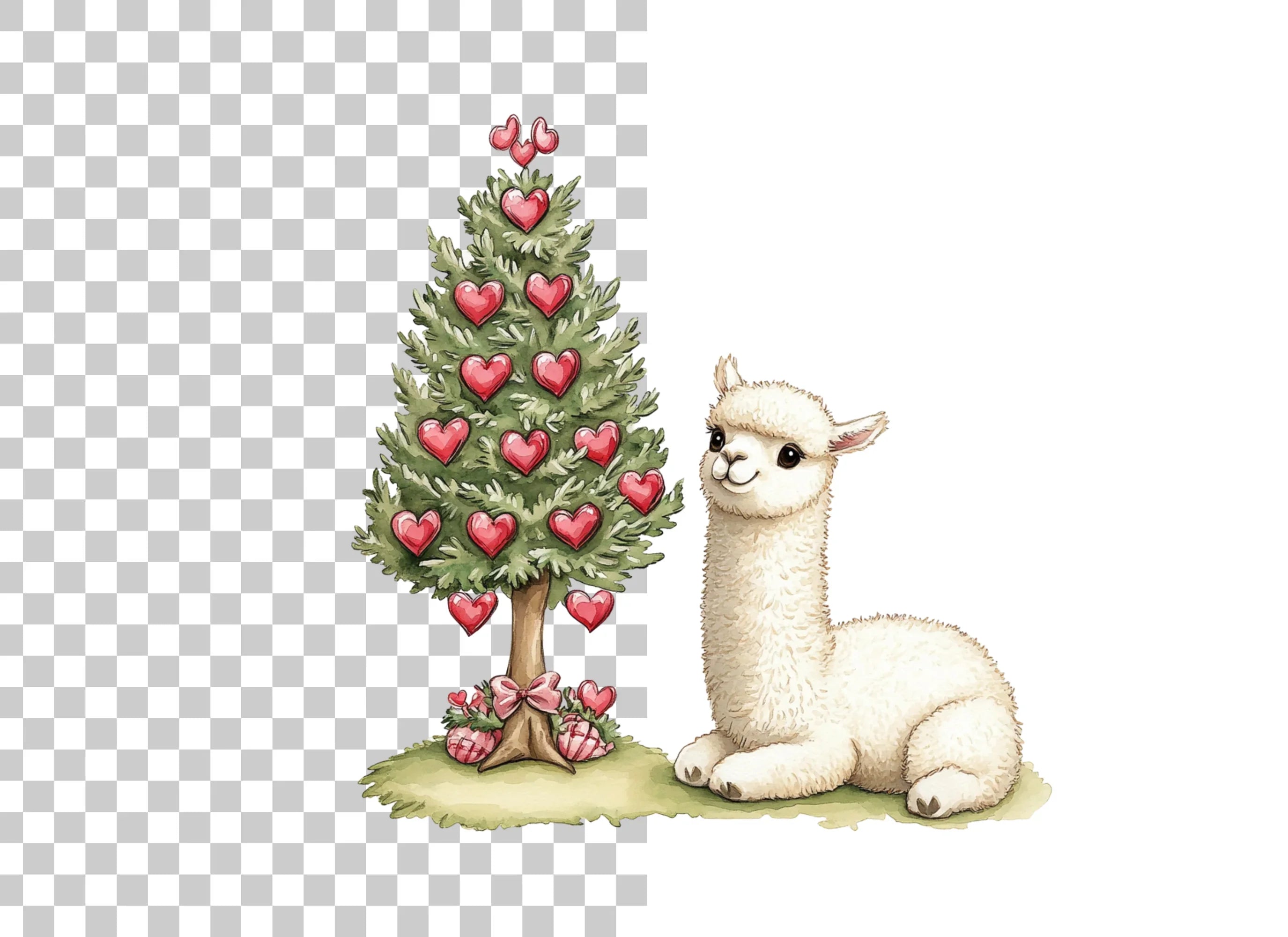 Cute Alpaca Valentine Day Clipart Bundle