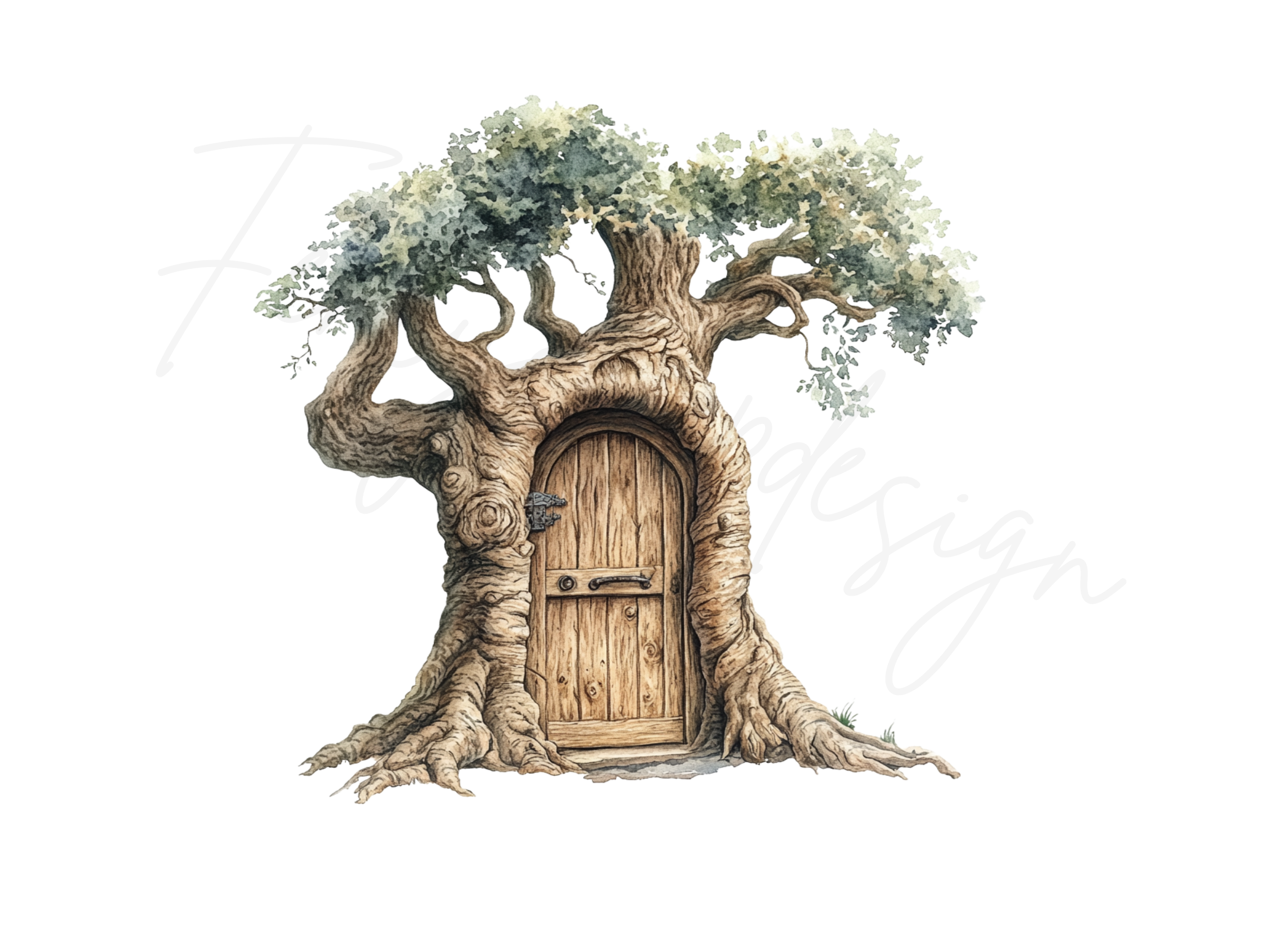 Fantasy Tree Doors Clipart Bundle