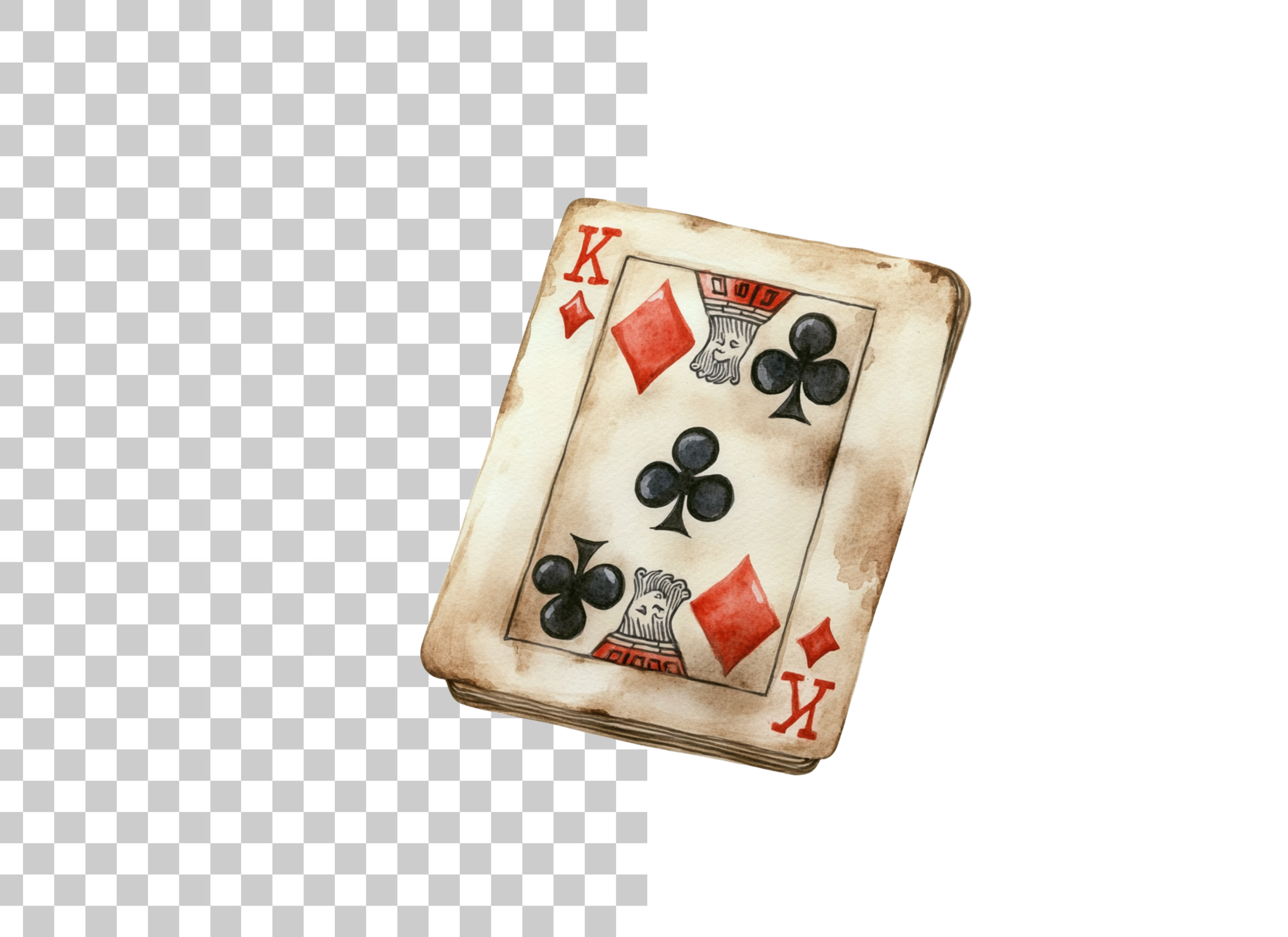 Aged King Playing Card Clipart Bundle