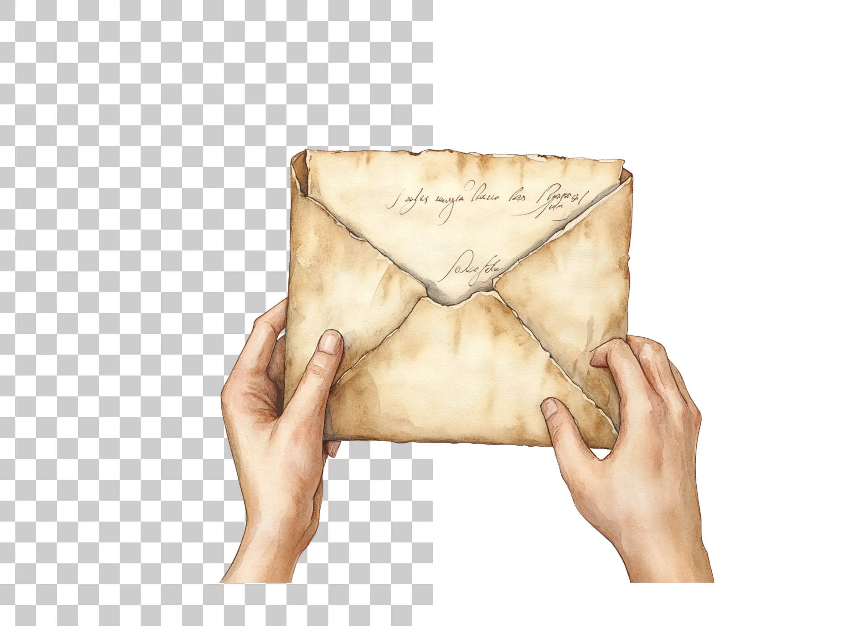Vintage Letter Hands Clipart Bundle