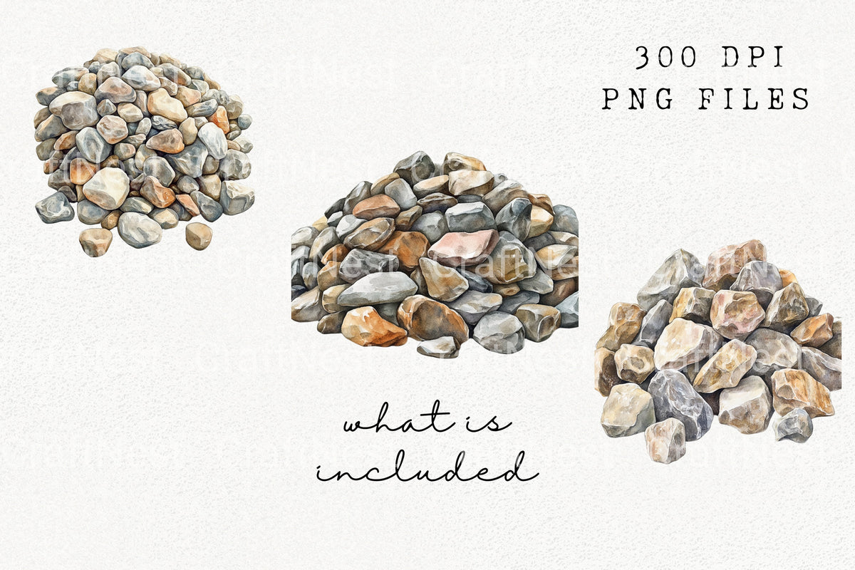 Stone Piles Clipart Bundle