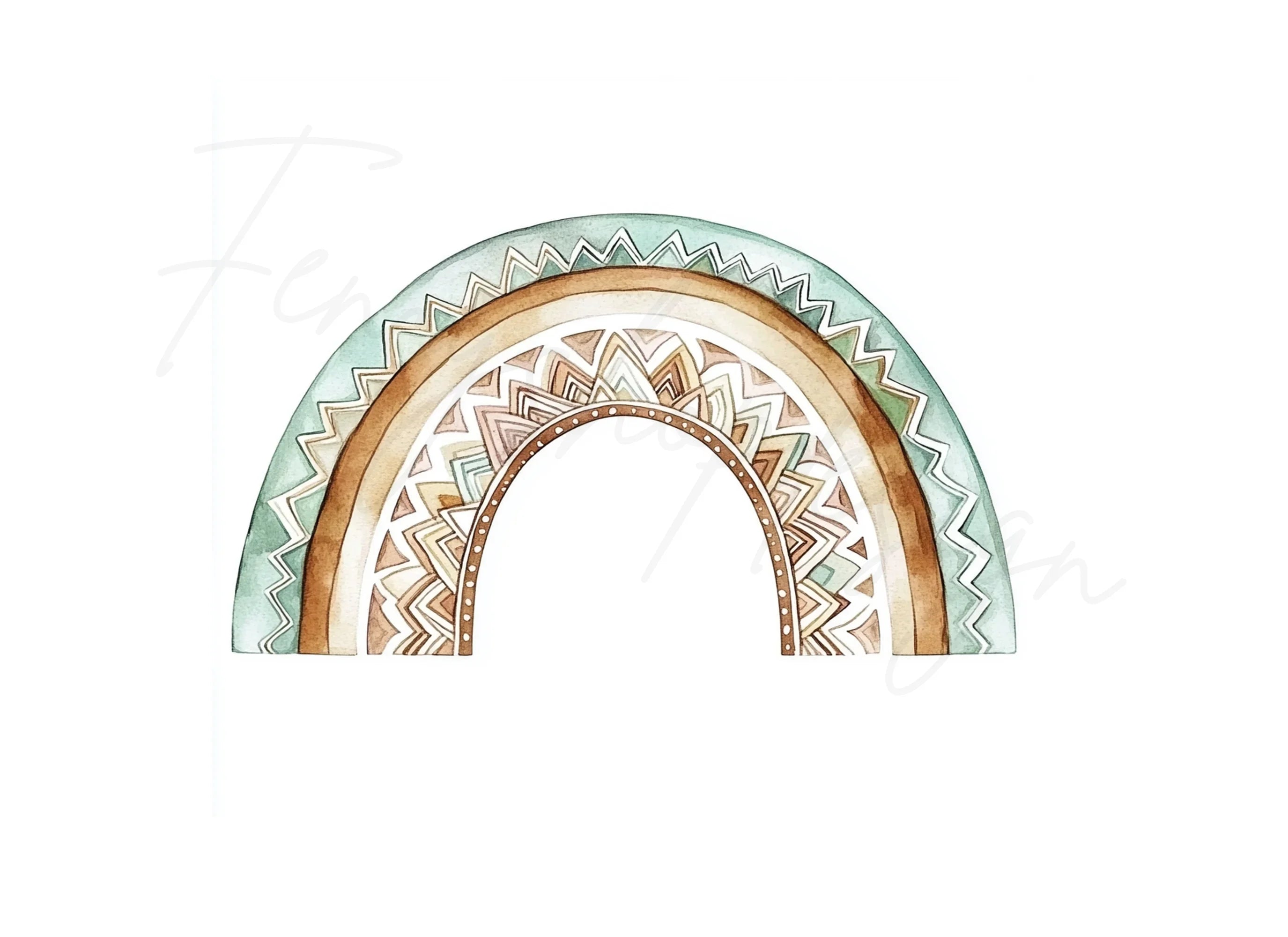 Boho Rainbow Clipart Bundle