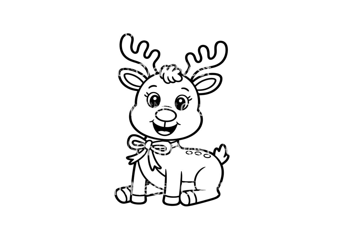 Cute Reindeer Christmas Coloring Books