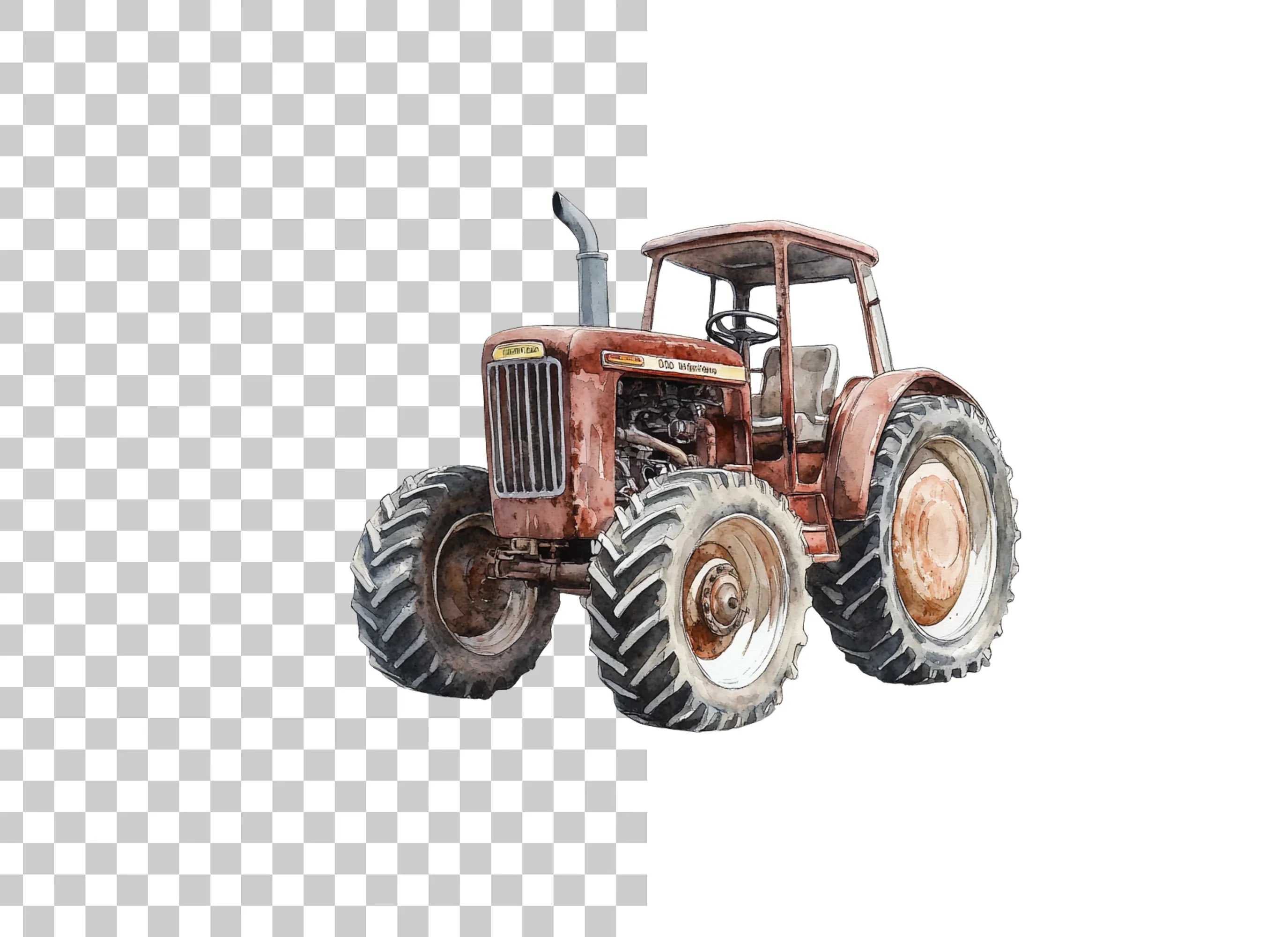 Vintage Farm Tractor Clipart Bundle