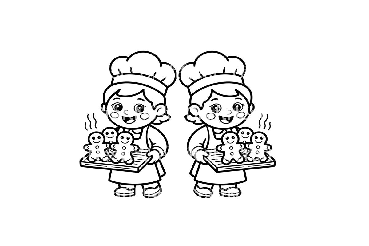Gingerbread Bakers Fun Coloring Books