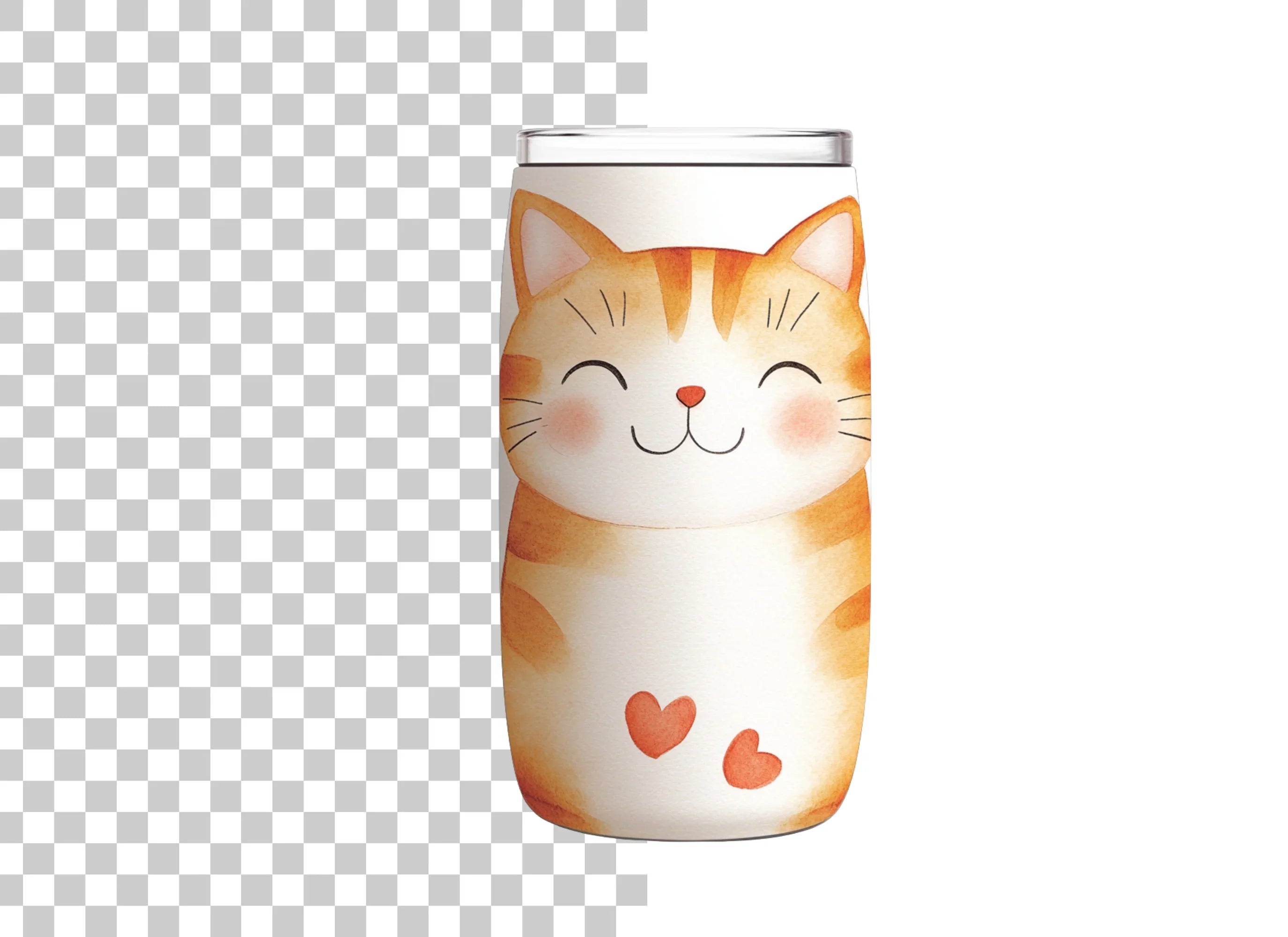 Cute Orange Cat Tumbler Clipart Bundle