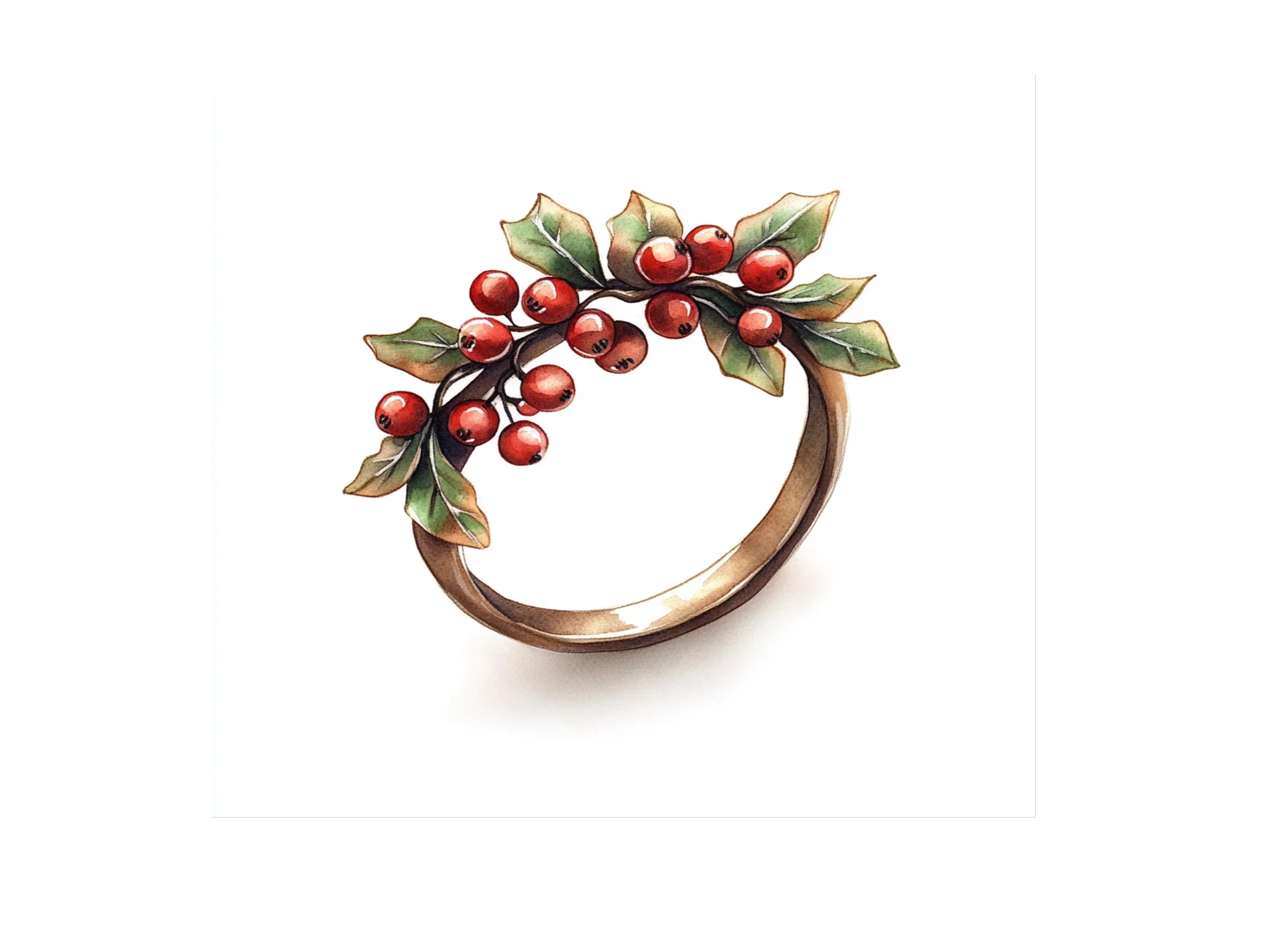 Red Berry Wreaths Clipart Bundle