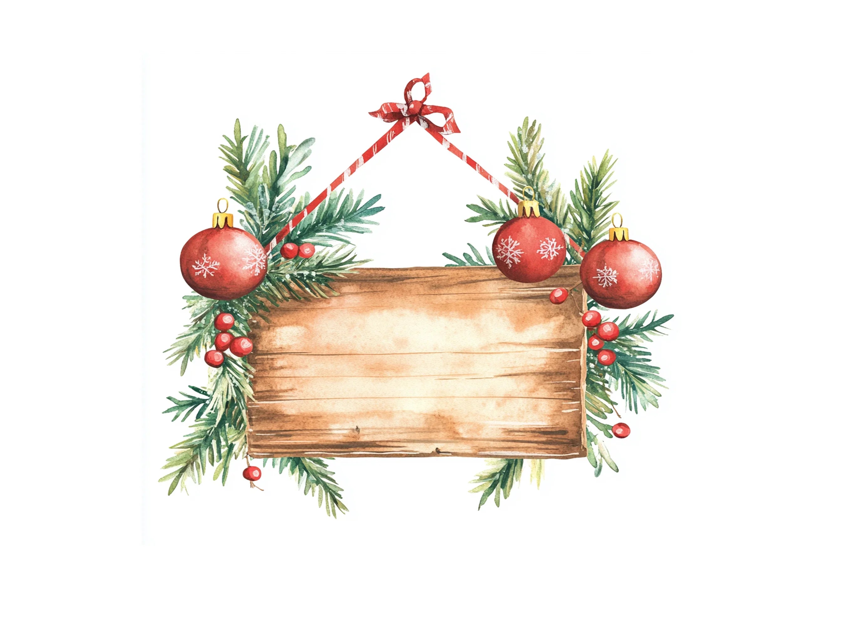 Christmas Holly Wreath Clipart Bundle