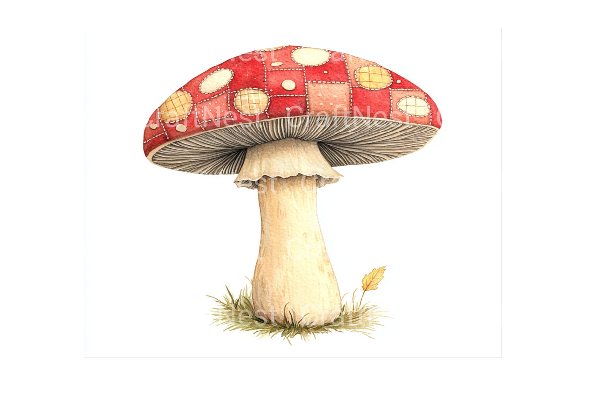 Red Mushroom Forest Creations Clipart Bundle