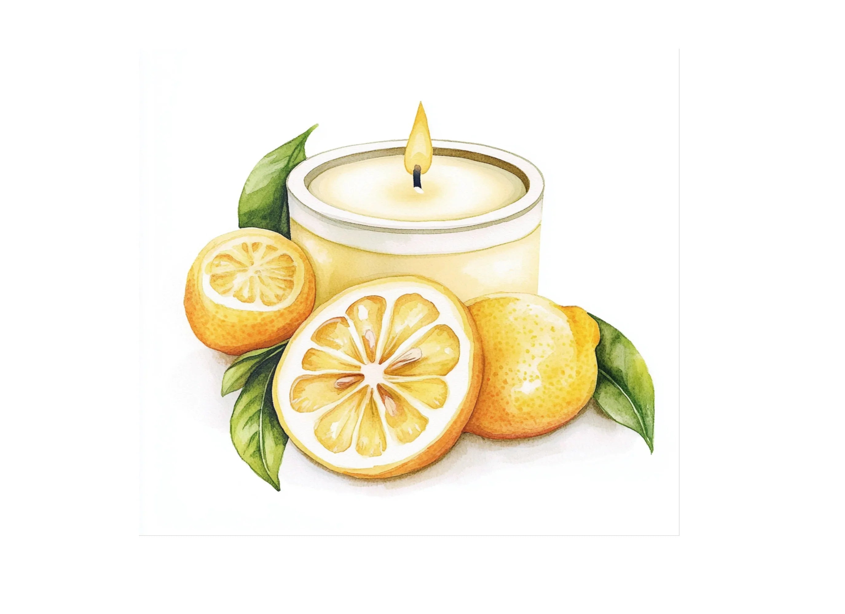 Lemon Scented Candle Clipart Bundle