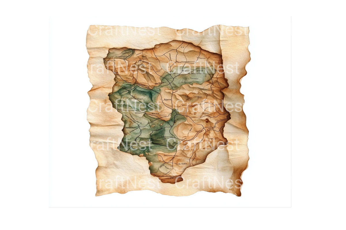 Antique World Map Abstract Graphics Clipart Bundle