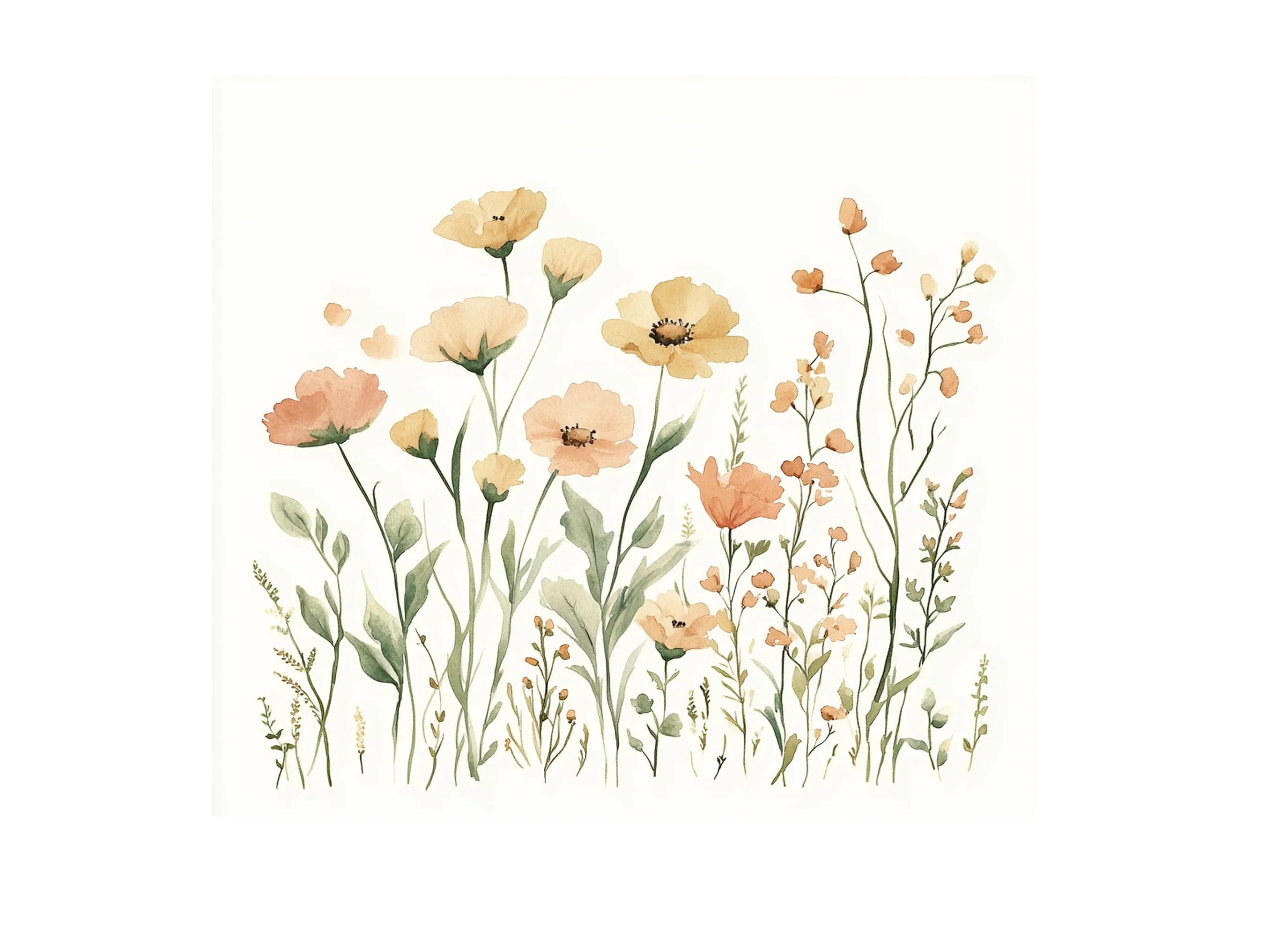 Soft Pastel Floral Clipart Bundle