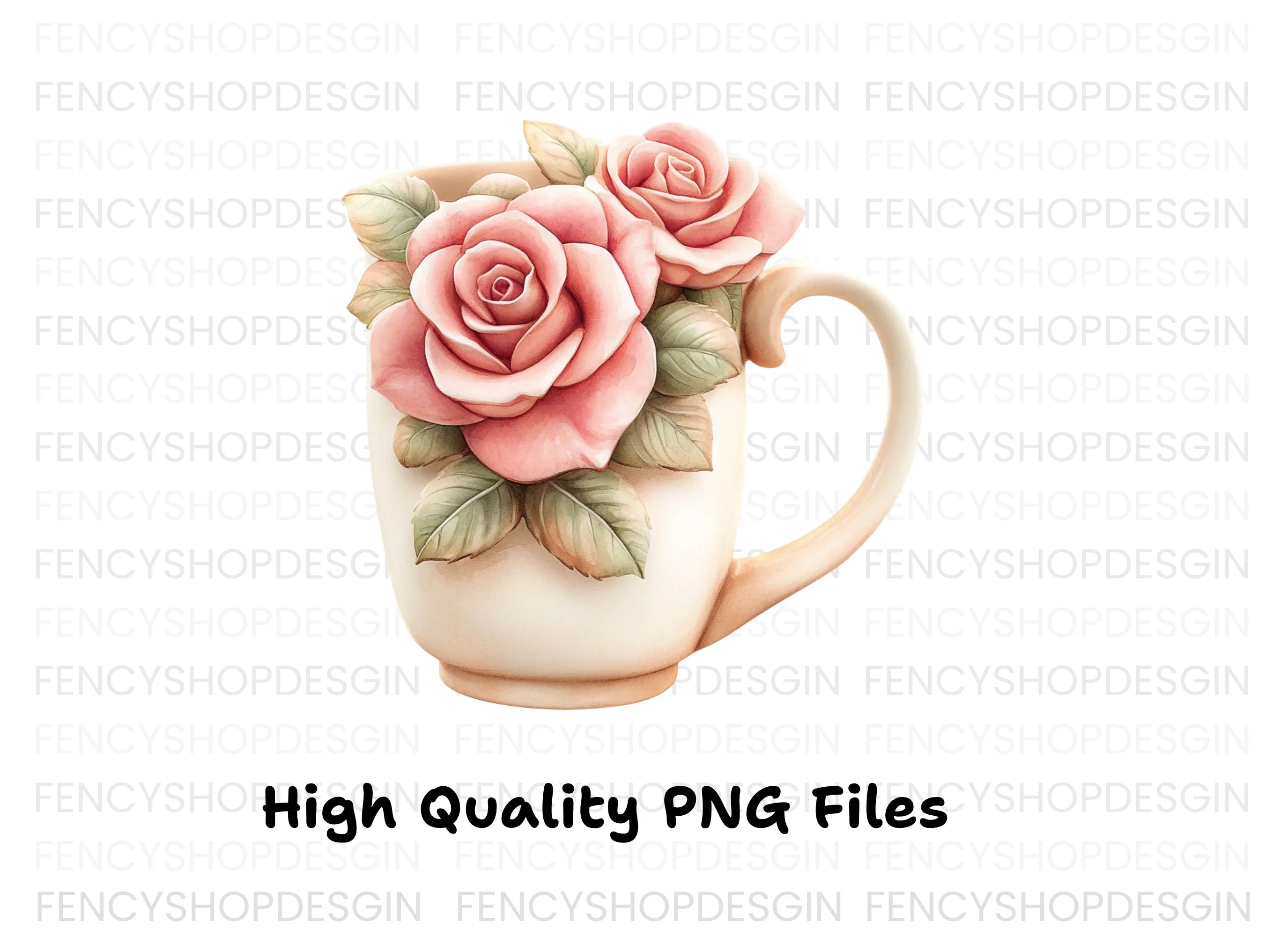 Elegant Pink Rose Clipart Bundle