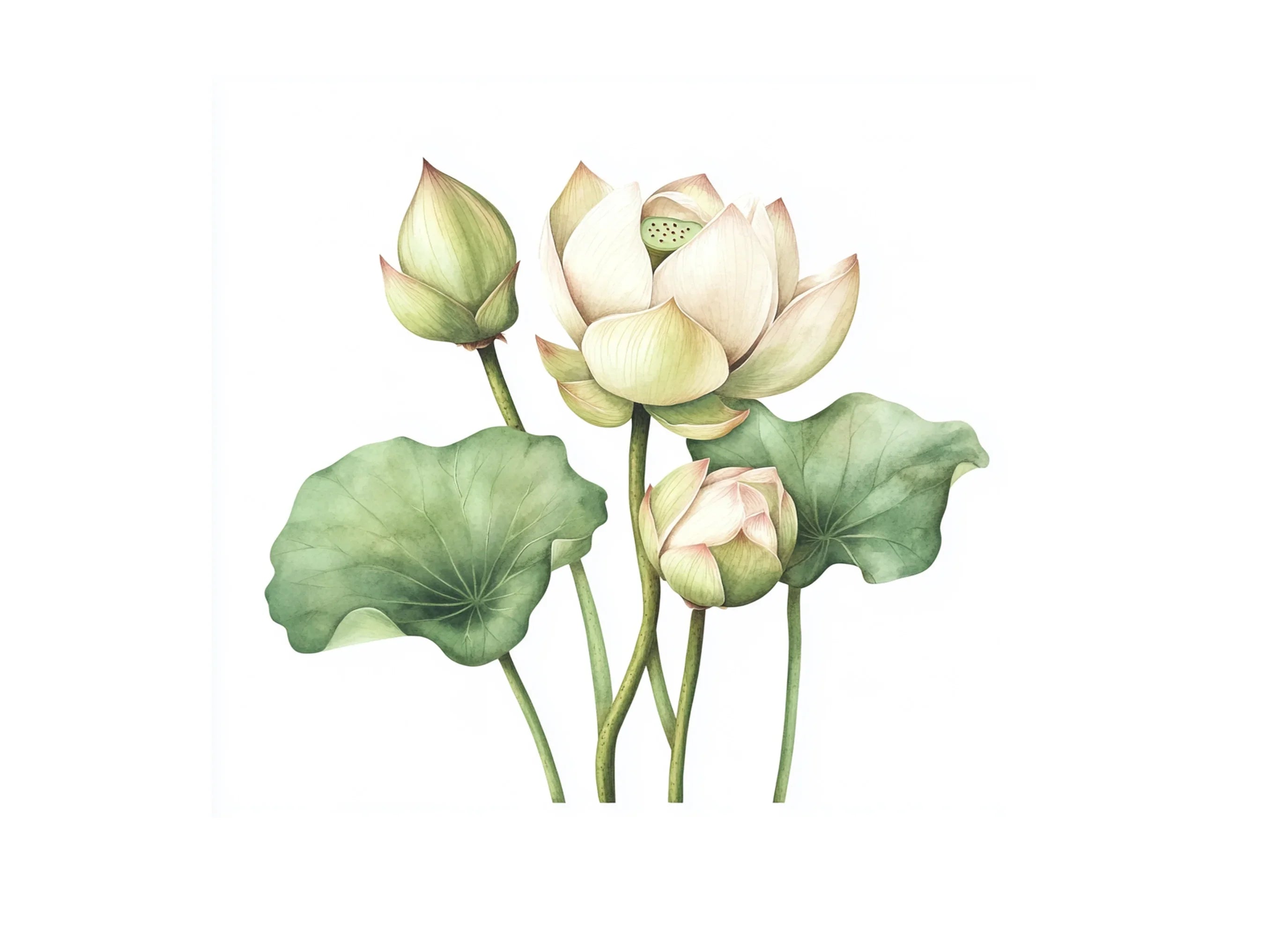 Elegant Lotus Flower Clipart Bundle