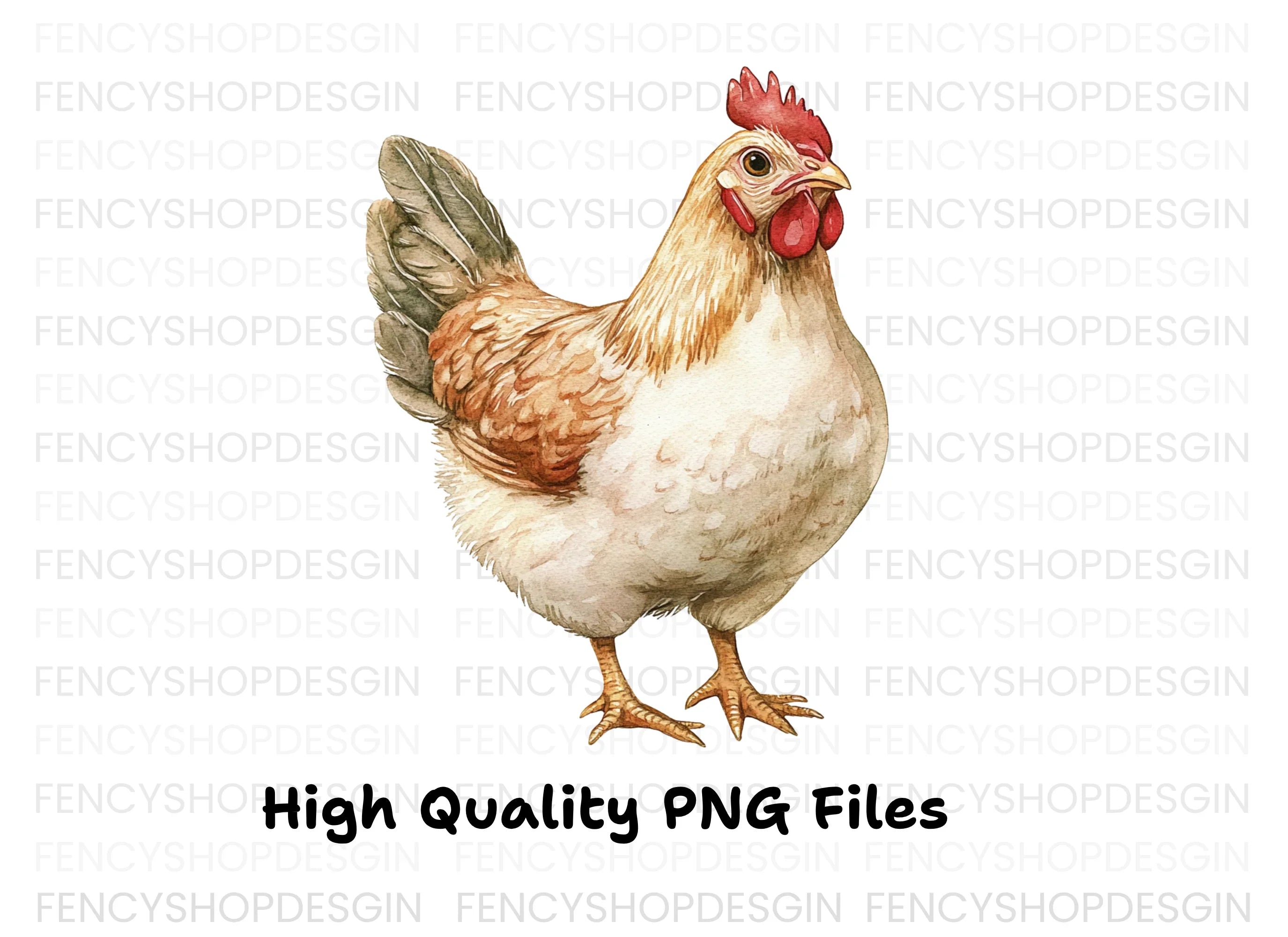 Brown Hen Farm Animal Clipart Bundle