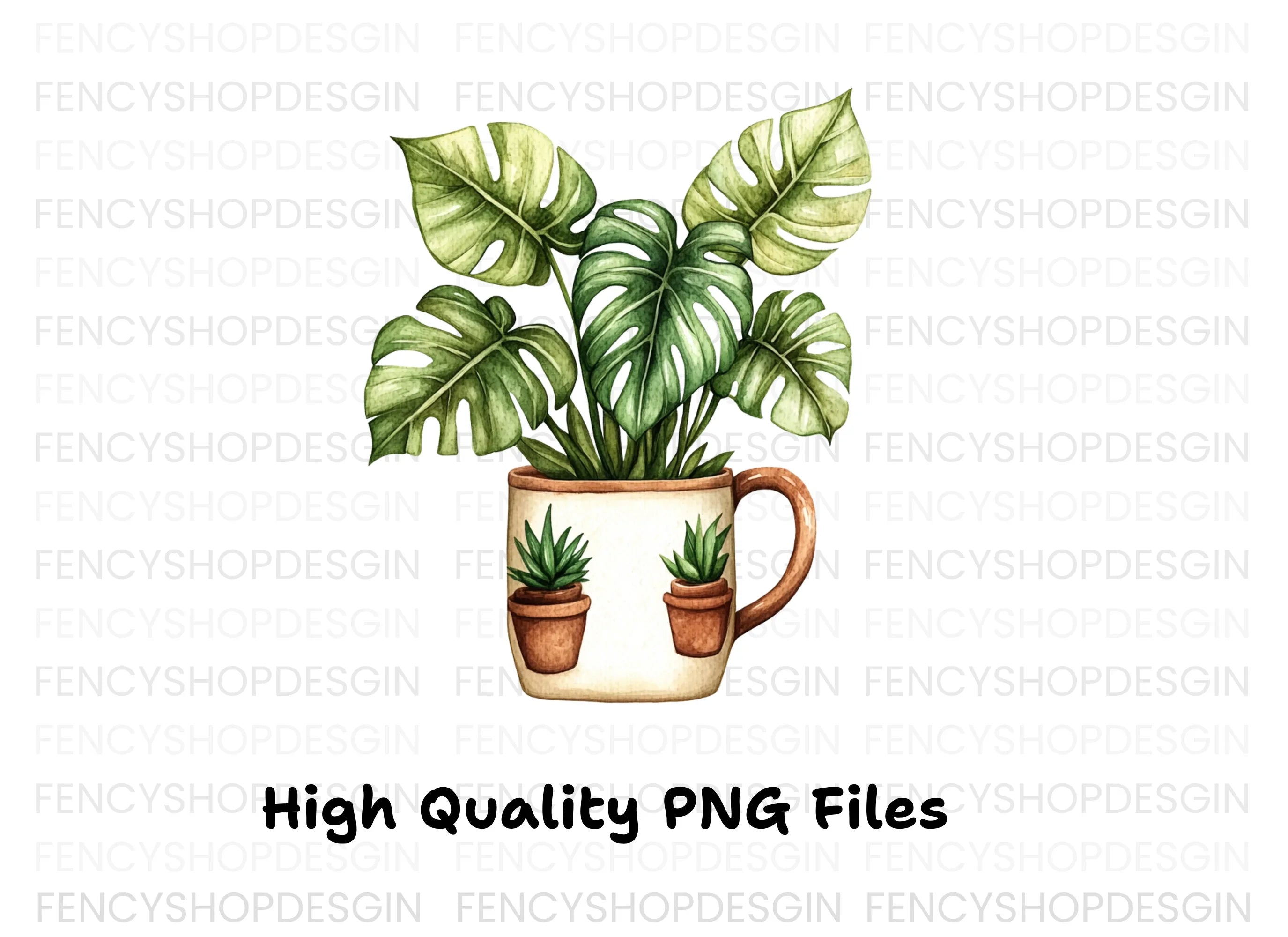 Monstera Plant Clipart Bundle