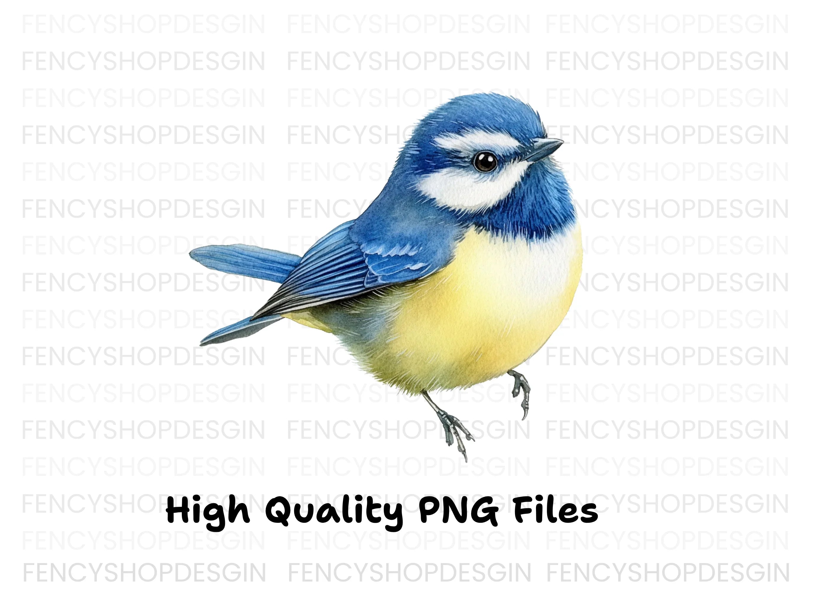 Cute Blue Tit Birds Clipart Bundle