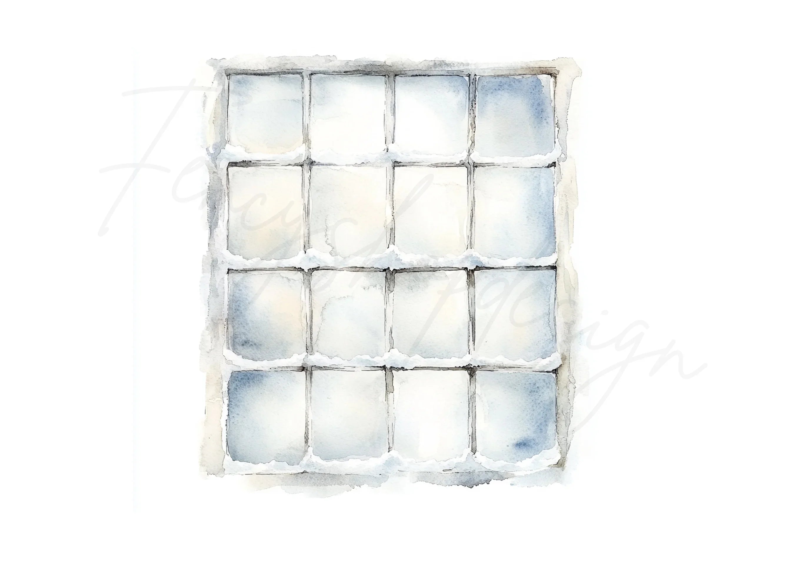 Frosted Winter Window Clipart Bundle