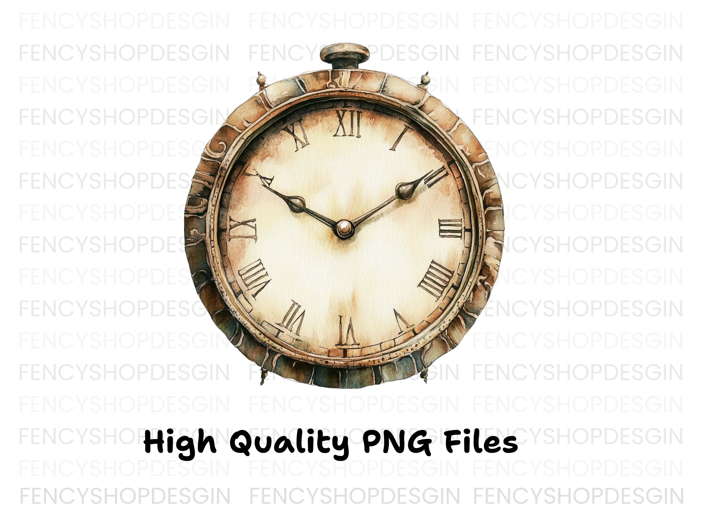 Antique Pocket Watch Clipart Bundle