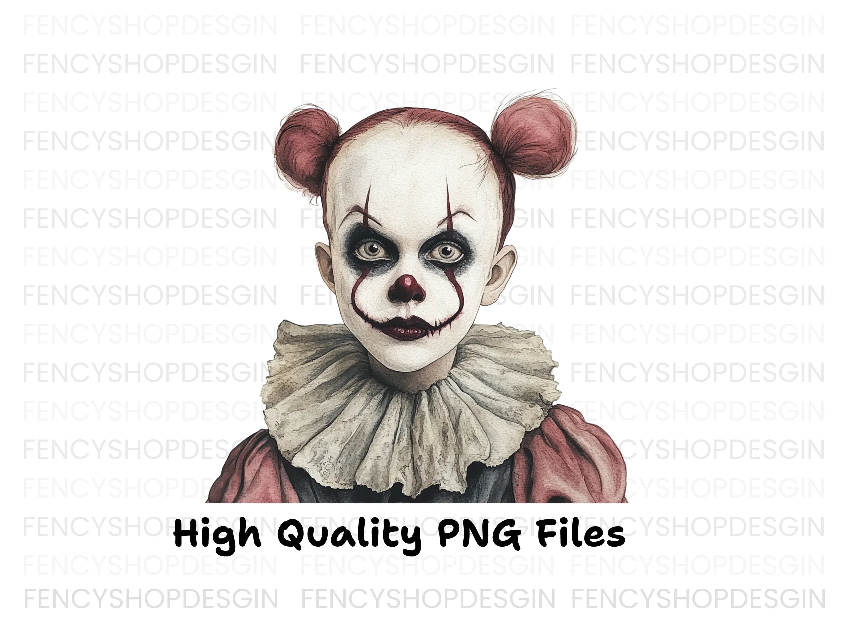 Creepy Clown Faces Clipart Bundle
