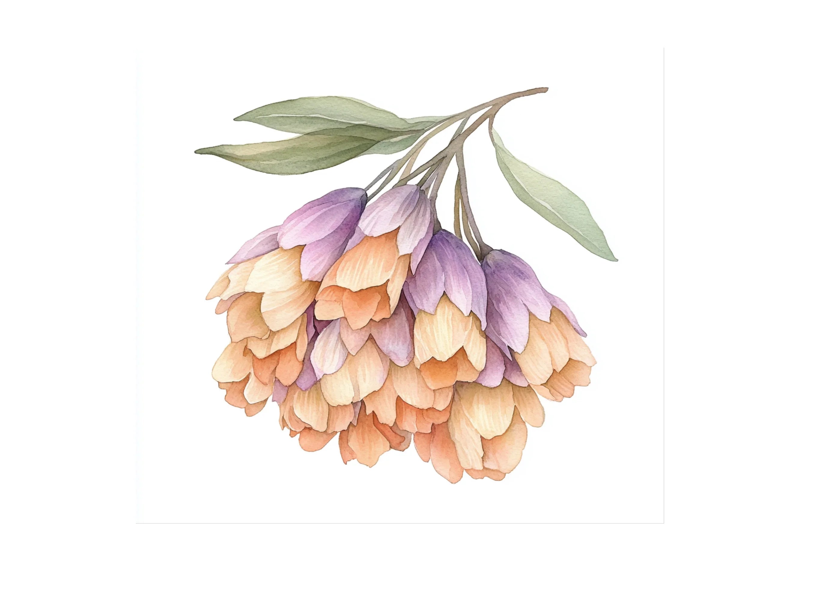 Pastel Botanical Leaf Clipart Bundle